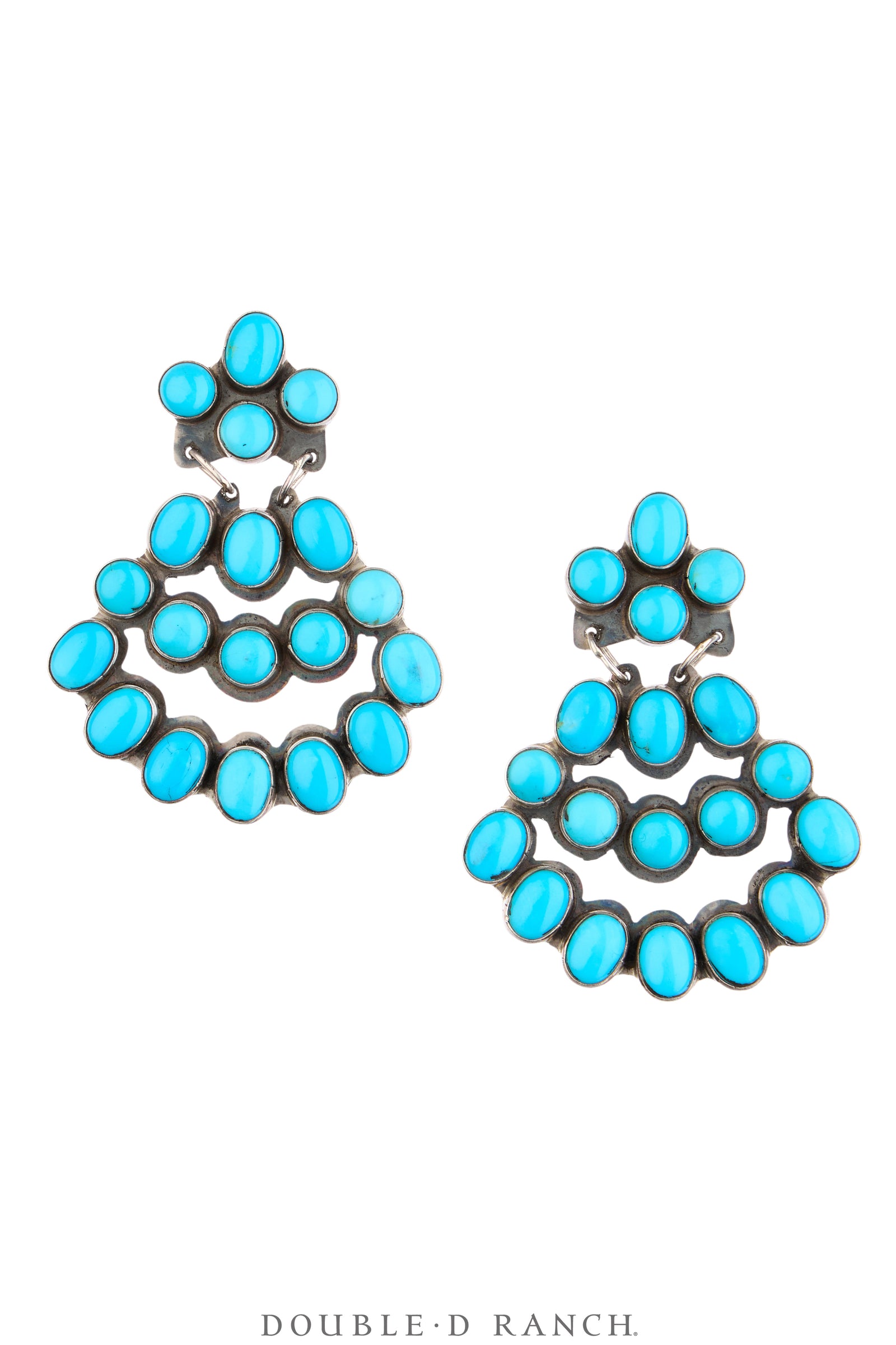 Earrings, Chandelier, Turquoise, Hallmark, Contemporary, 2302