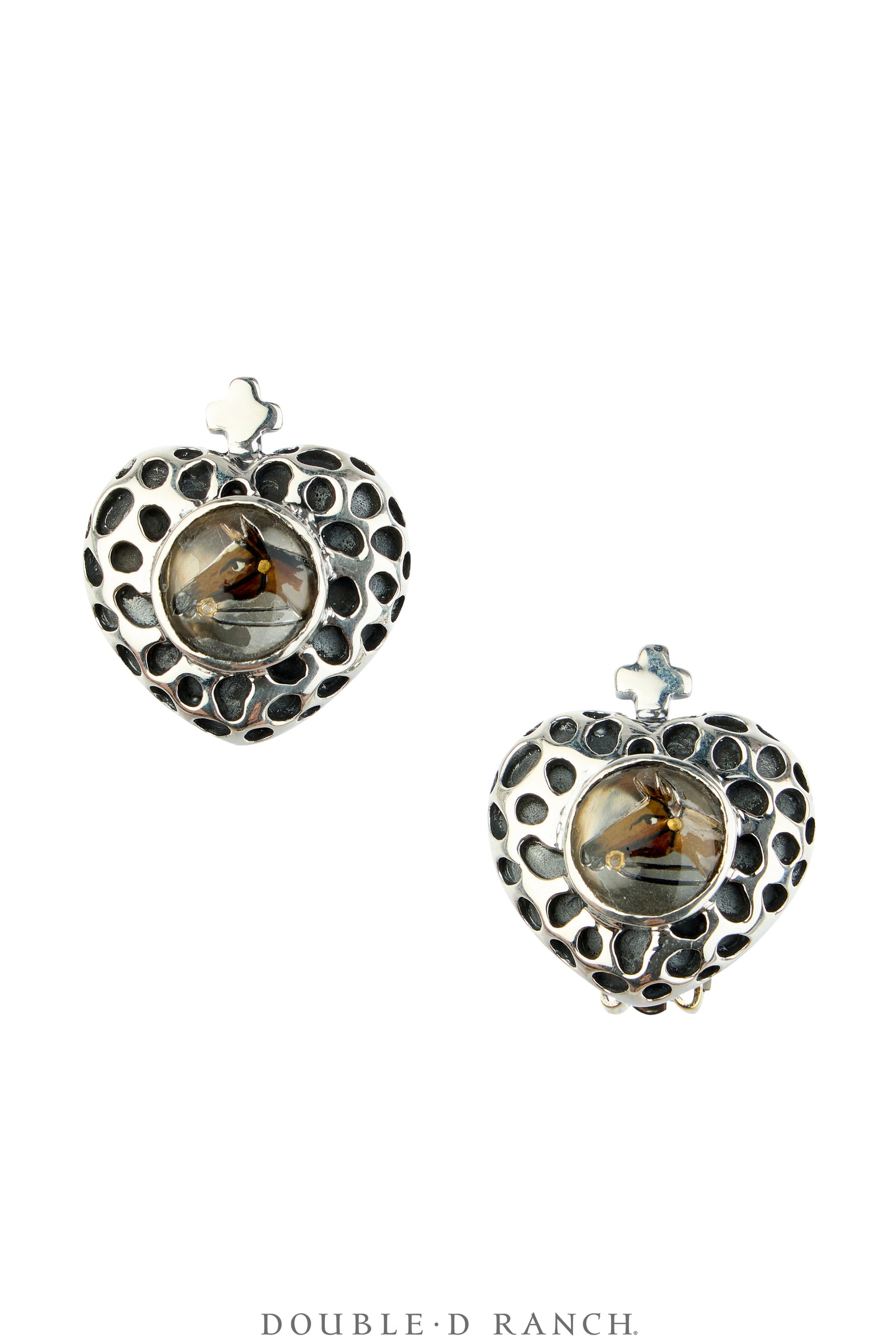 Earrings, Dian Malouf, Glass, Sterling Silver, Hallmark, Contemporary, 2323