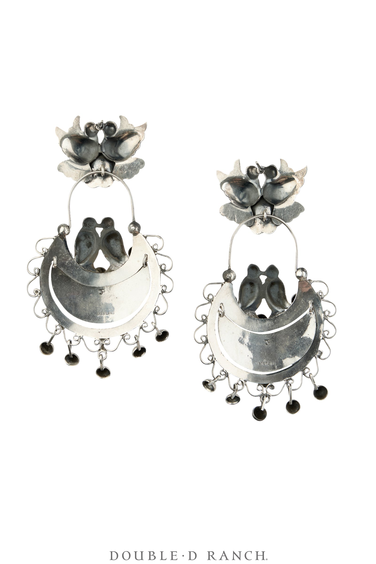 Earrings, Federico, Mazahua, Sterling Silver, Doves, Hallmark, Contemporary, 2332