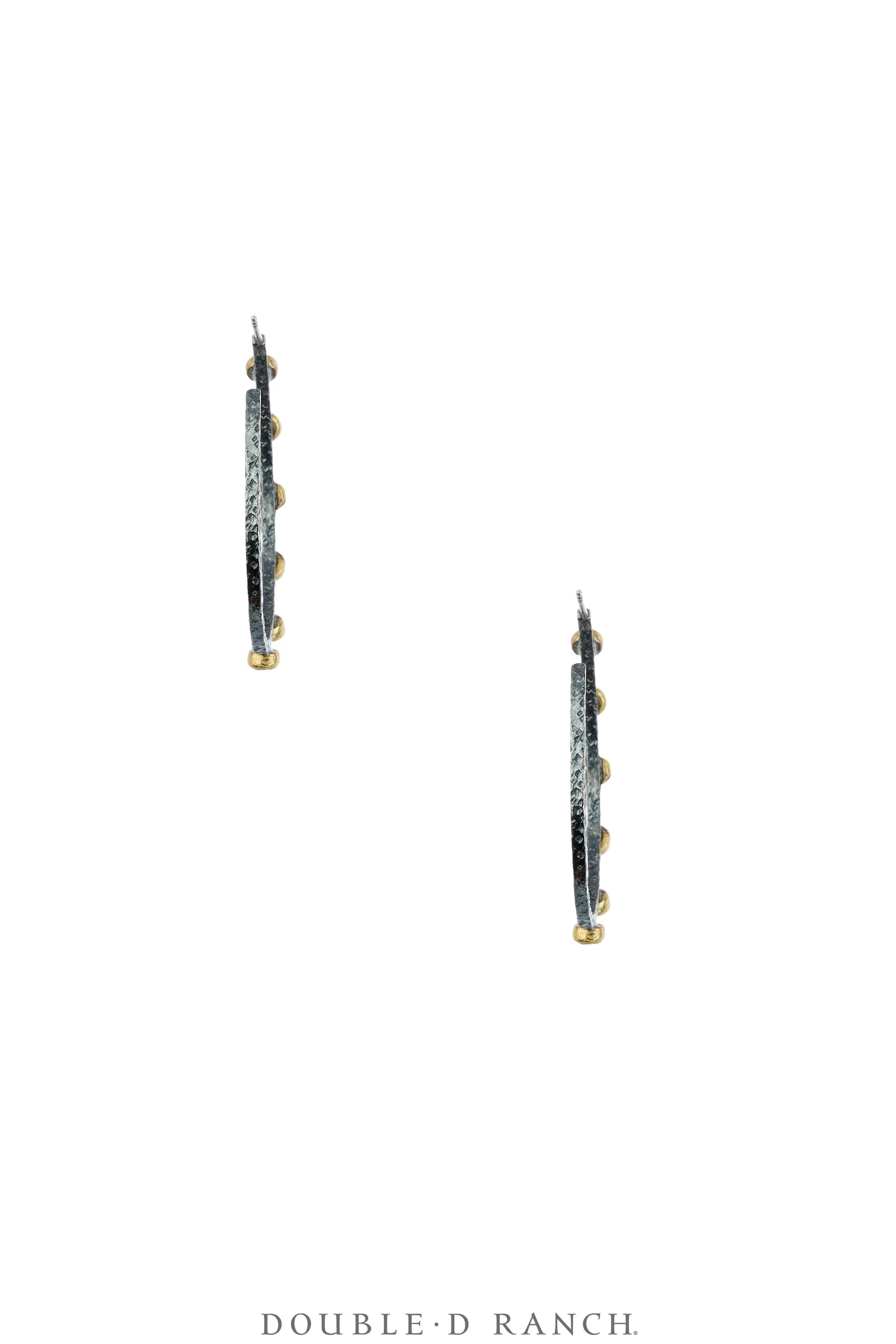 Earrings, Faceted Jewels, Hoops, Sterling Silver Oxidized, Hallmark, Contemporary, 2347