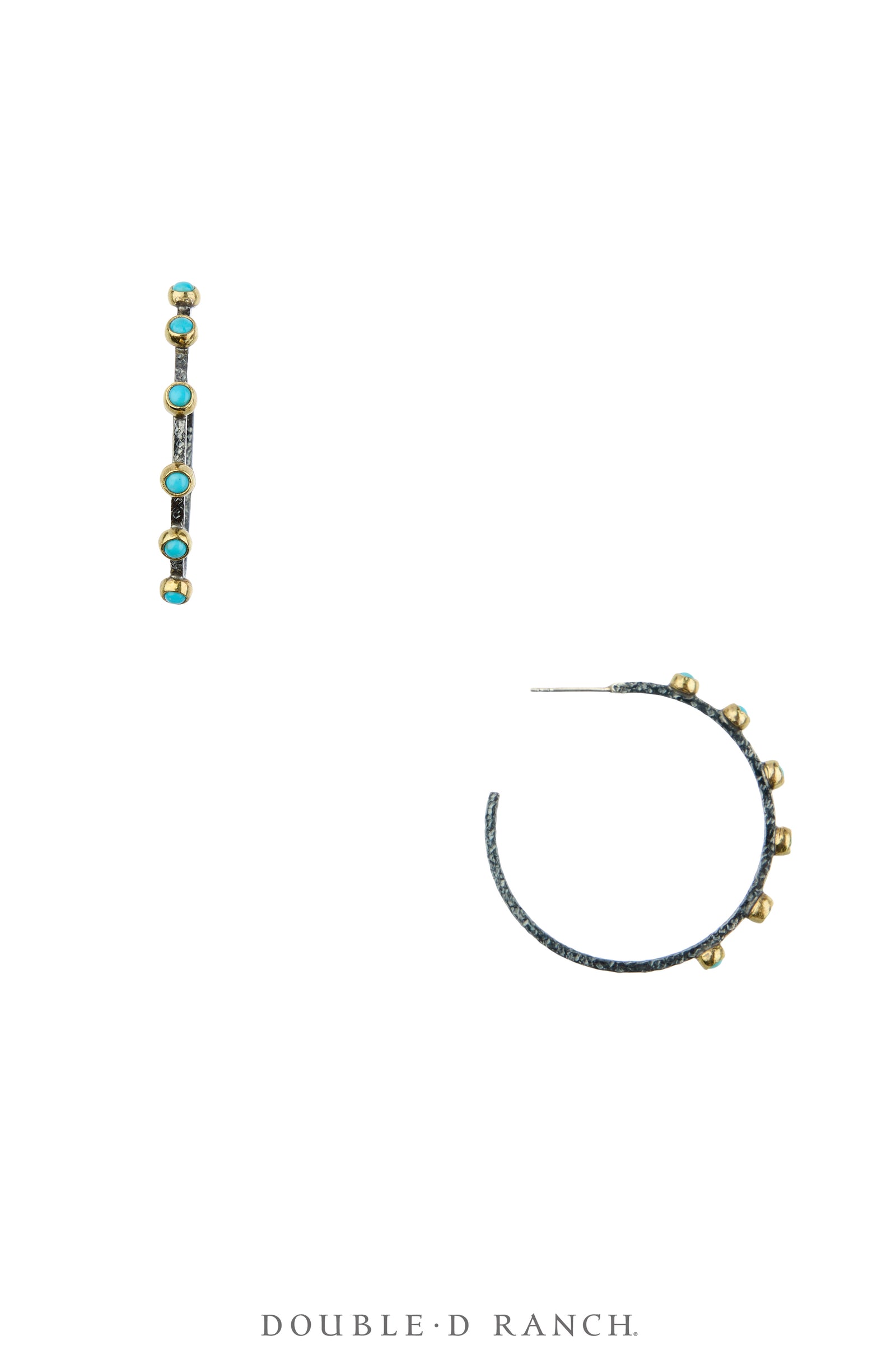 Earrings, Faceted Jewels, Hoops, Sterling Silver Oxidized, Hallmark, Contemporary, 2348