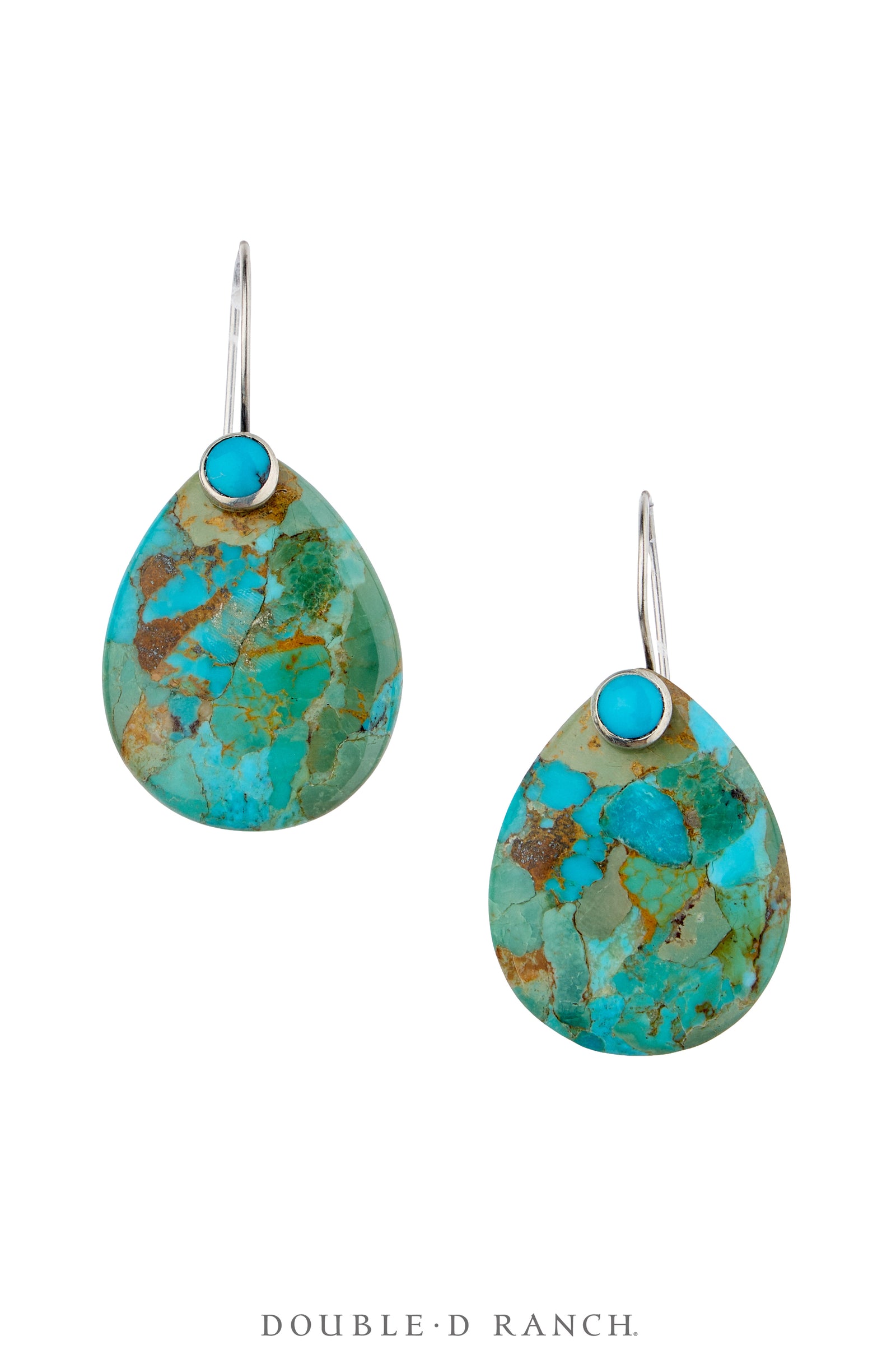 Earrings, Tab, Green Turquoise, Artisan, Contemporary, 2350F