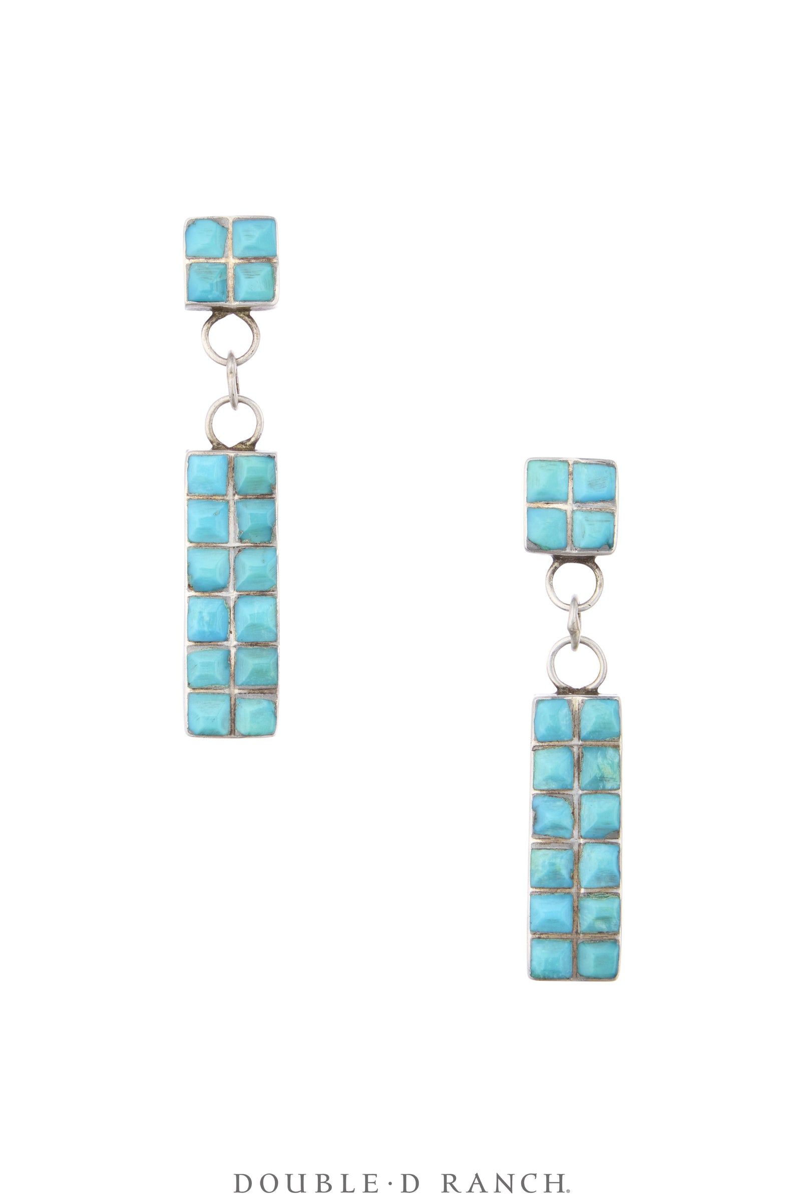 Earrings, Cobblestone, Turquoise, Sans Hallmark, Vintage, 2361