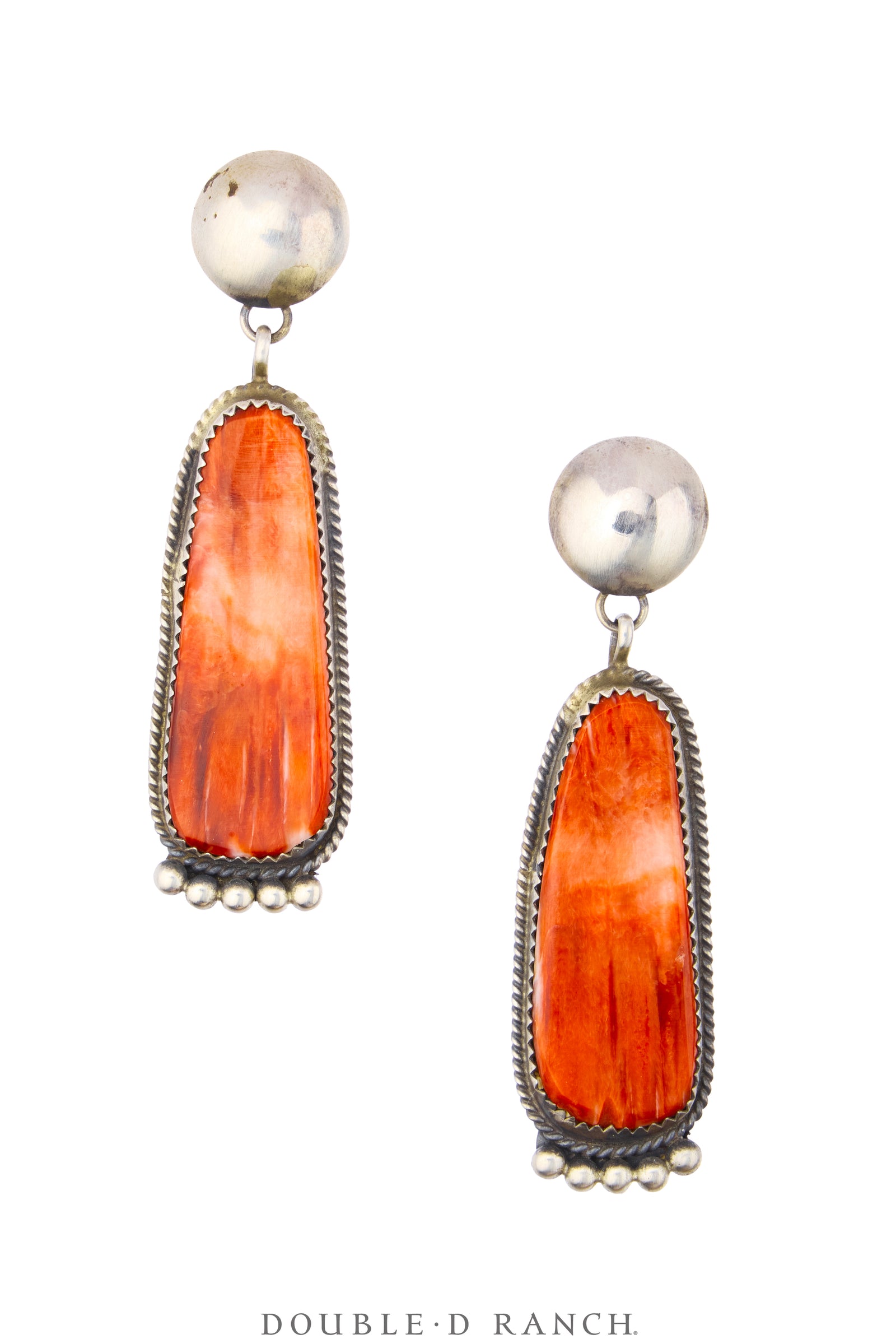 Earrings, Dangle, Orange Spiny Oyster, Artisan, Hallmark, Vintage, 2363