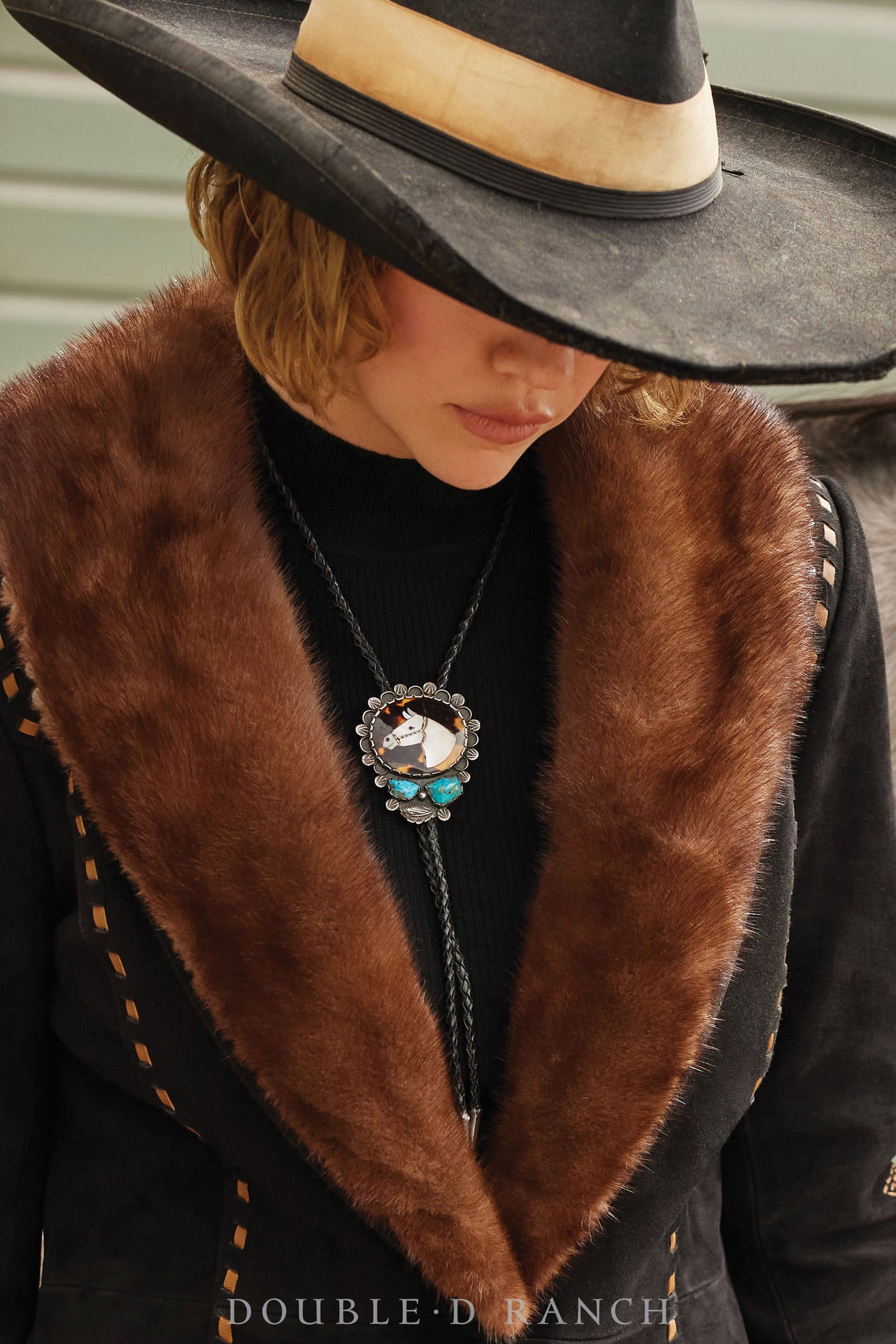 Bolo, Inlay, Novelty, Horse Profile, Beautiful Work, Vintage 1960's, 1639