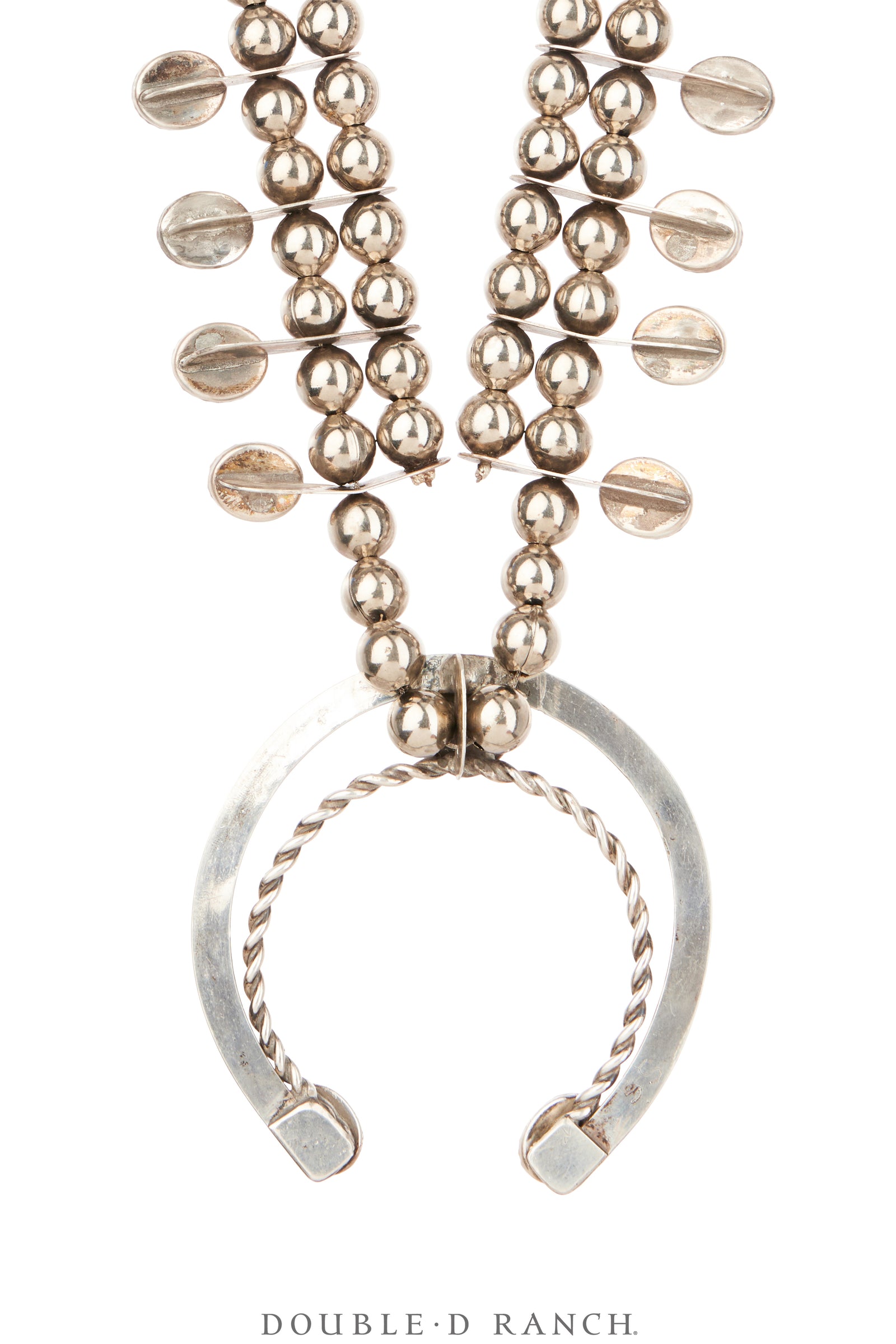 Necklace, Squash Blossom, Malachite, Mark, Vintage, 3674