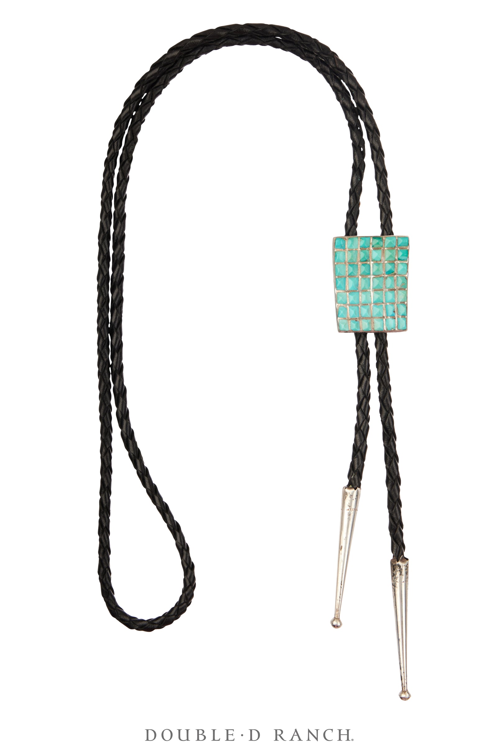 Bolo, Inlay, Turquoise, Faceted Stones, Vintage, 3714