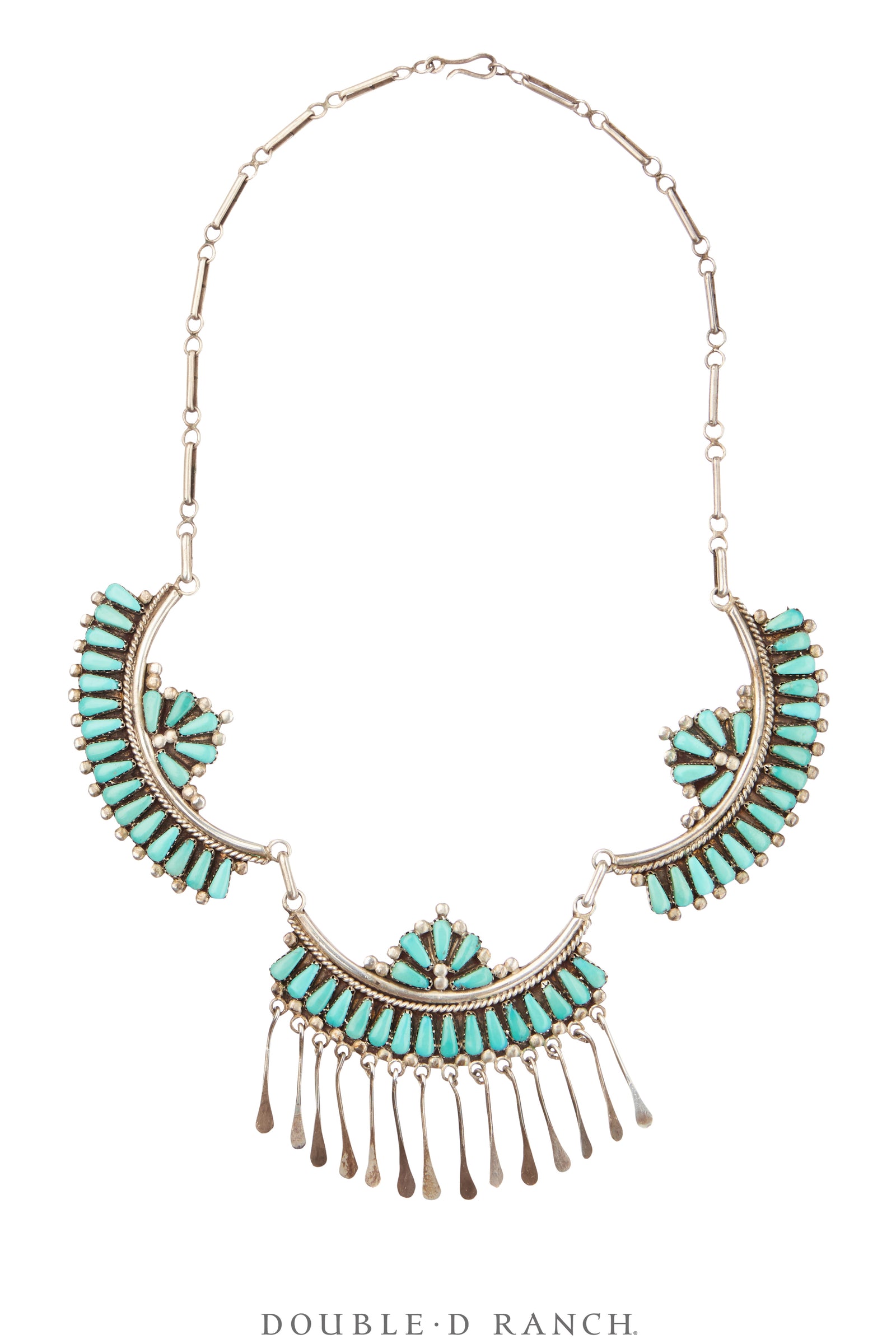 Necklace, Bib, Turquoise, Needlepoint, Hallmark, Vintage ‘70s, 3723