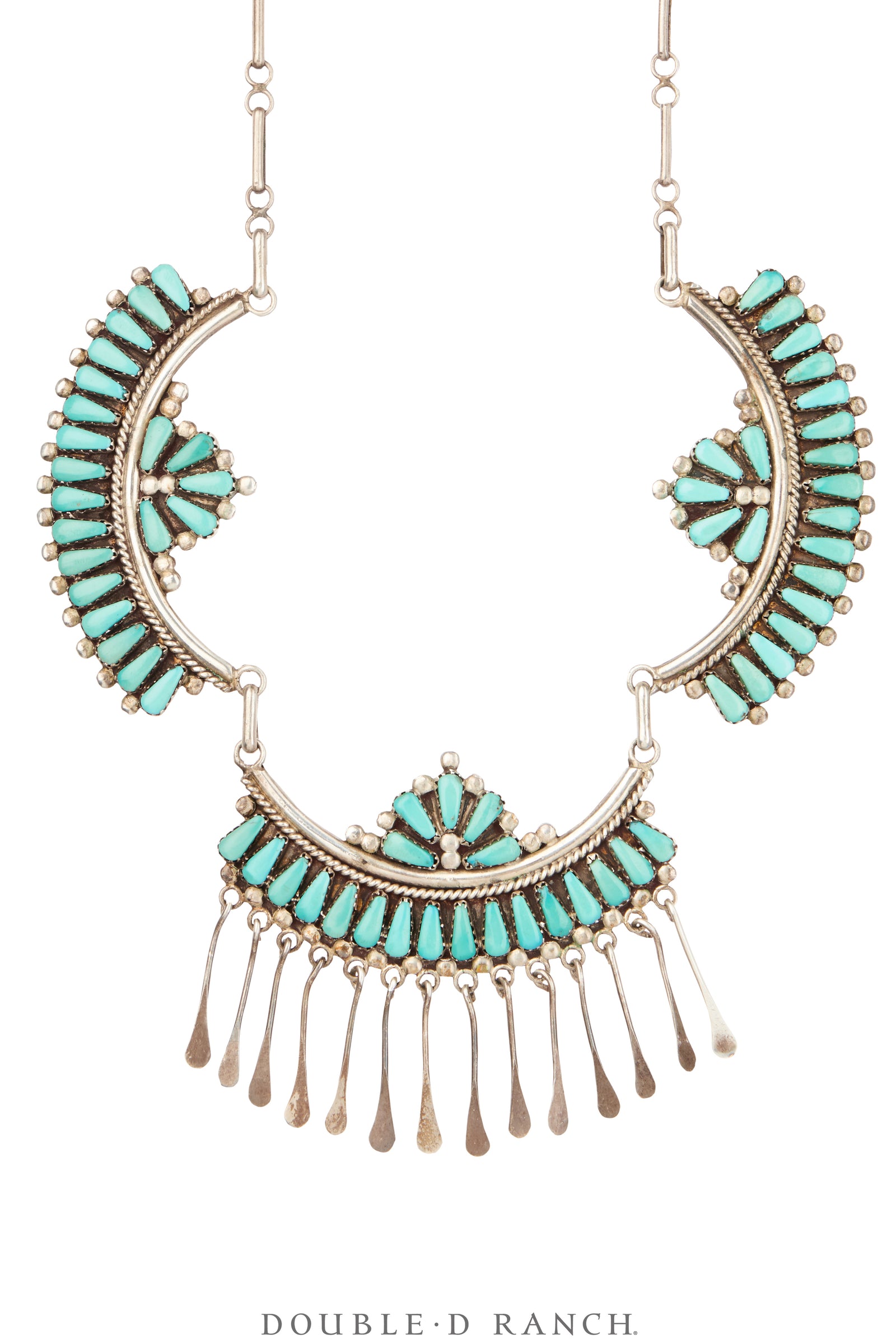 Necklace, Bib, Turquoise, Needlepoint, Hallmark, Vintage ‘70s, 3723