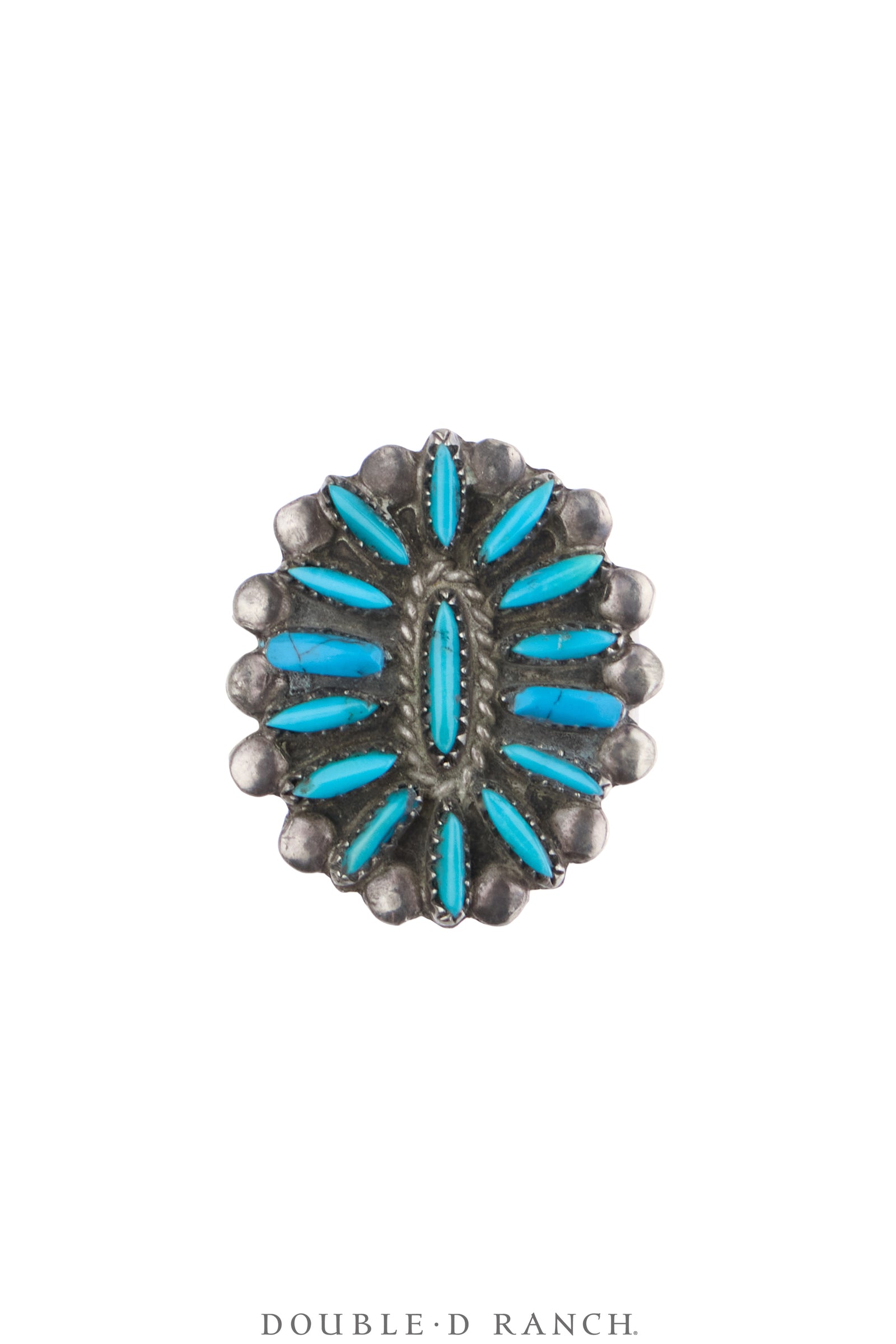 Necklace, Squash Blossom, Turquoise, Matching Set of Earrings, & Ring, Vintage, 3764
