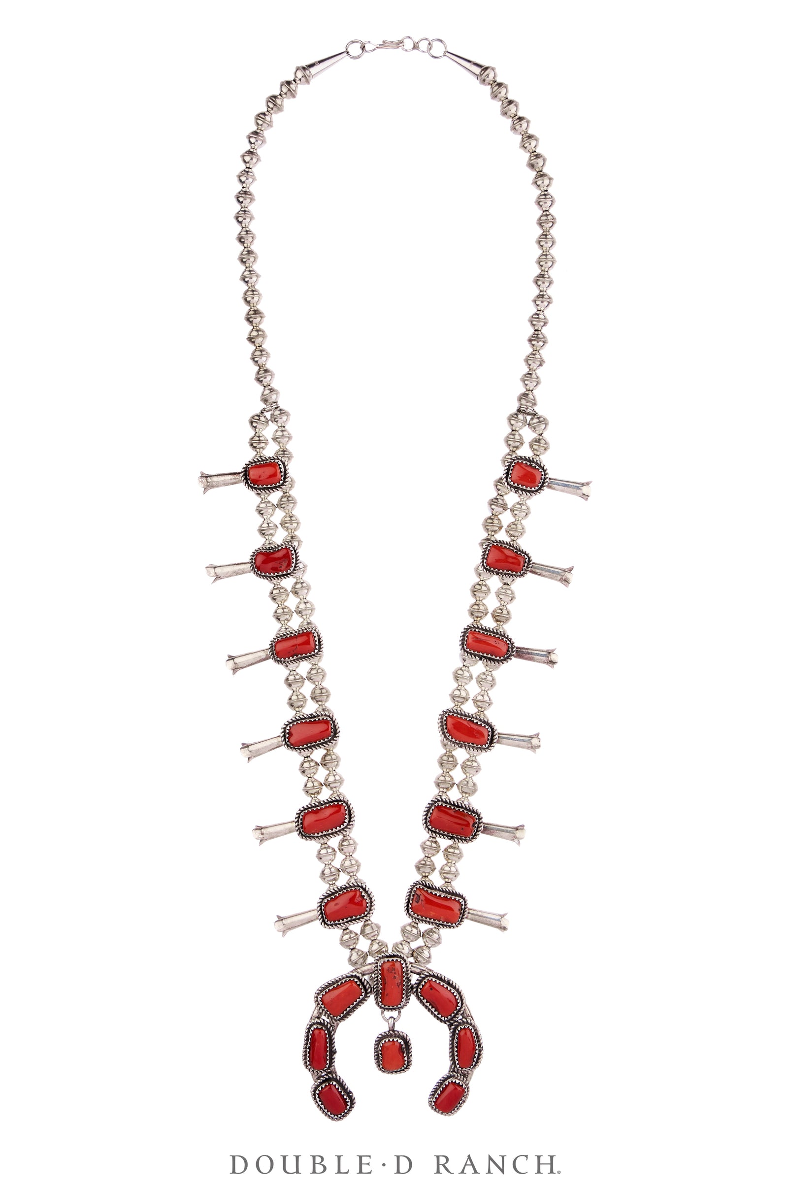 Necklace, Squash Blossom, Coral, With Matching Earrings, Hallmark, Vintage, 3784B