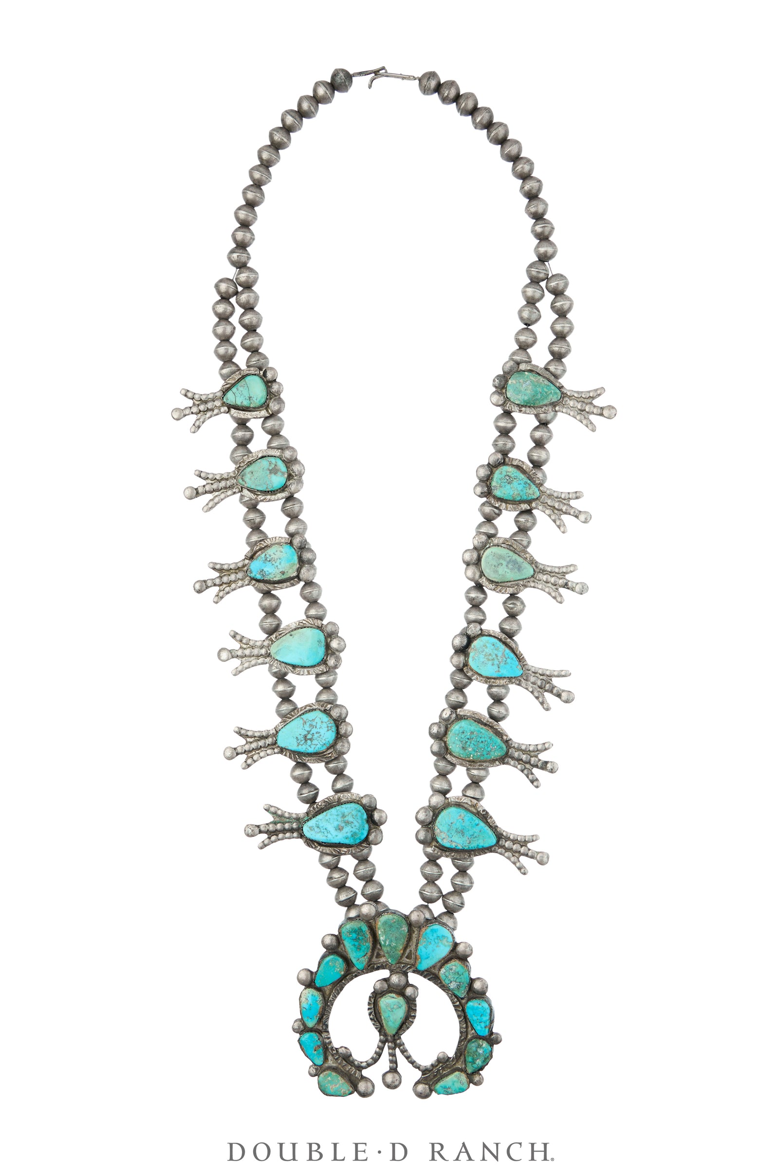 Necklace, Squash Blossom, Turquoise, Simplicio Attribution, Vintage, 3785