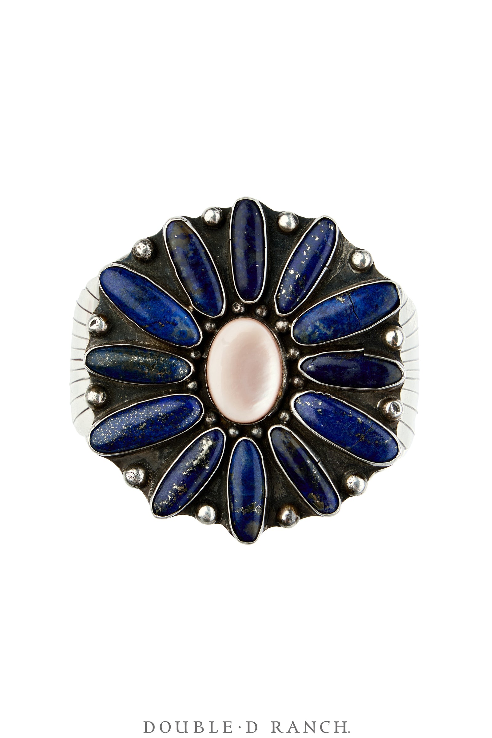 Necklace, Squash Blossom, Lapis & Pink Mother of Pearl, Matching Suite Including Cuff, Ring & Earrings, Hallmark, Vintage, 3841