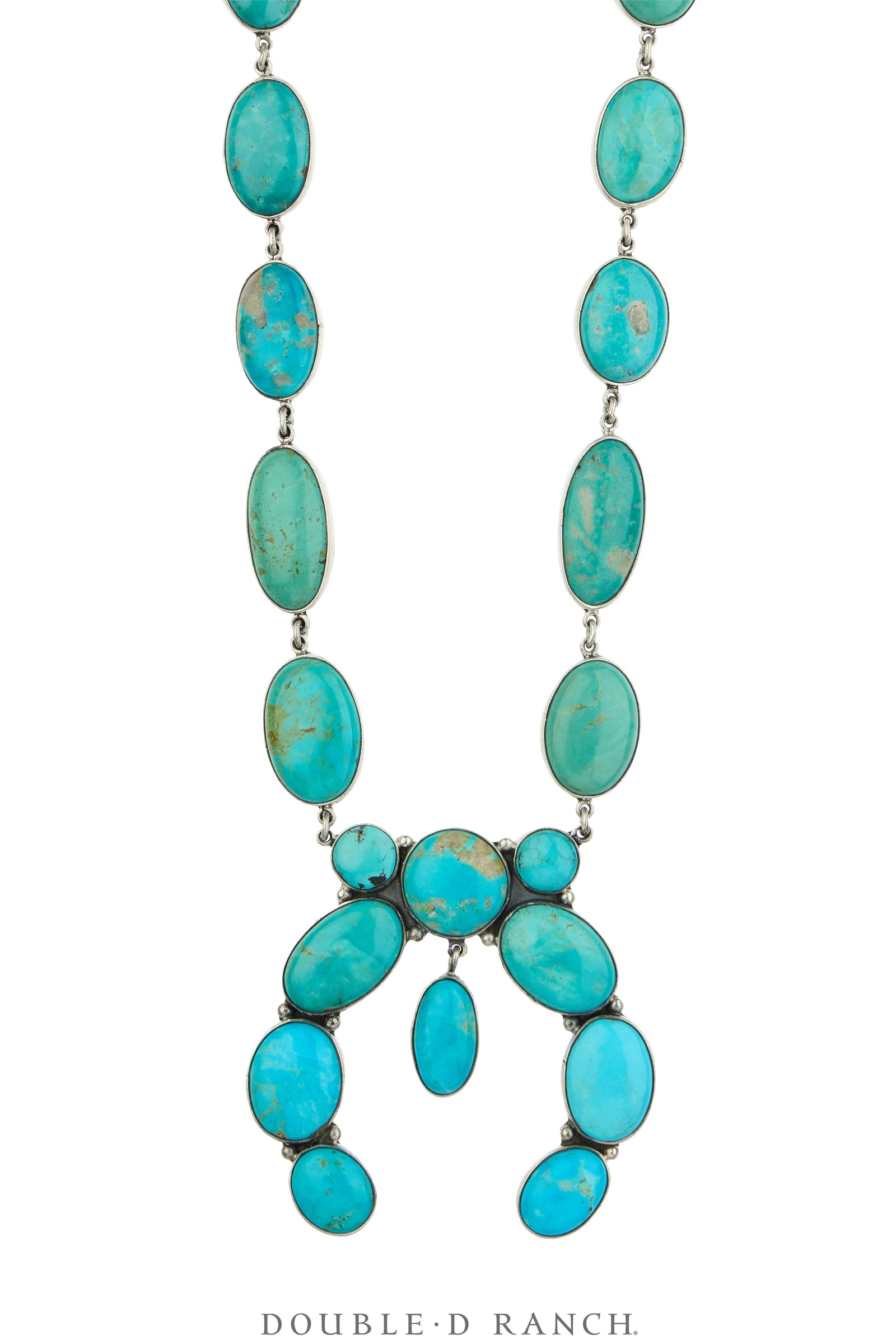 Necklace, Federico, Squash Blossom, Turquoise, Federico Hallmark, Contemporary, 3851