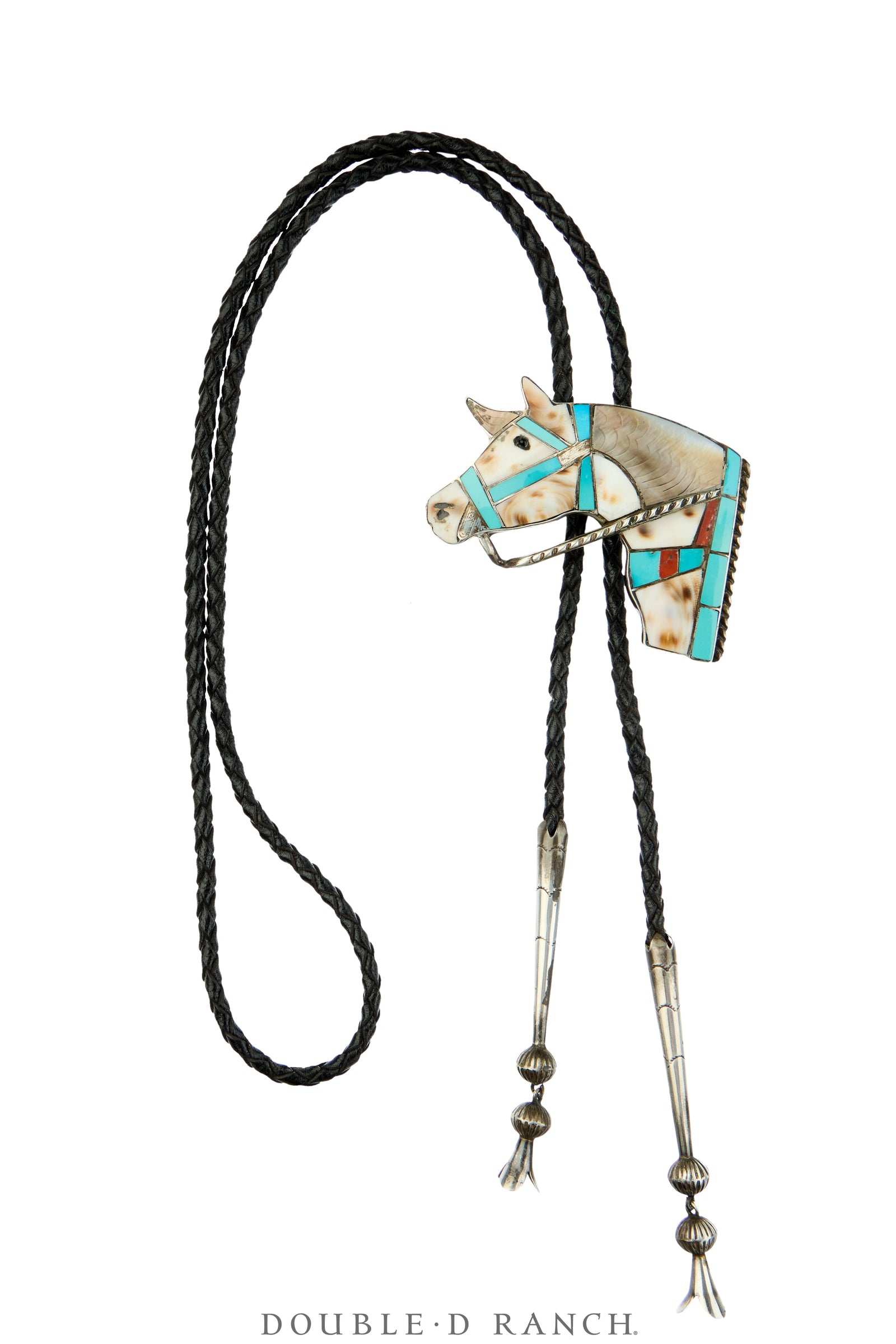Bolo, Inlay, Horse Profile, Appaloosa, Zuni, Vintage, 3884