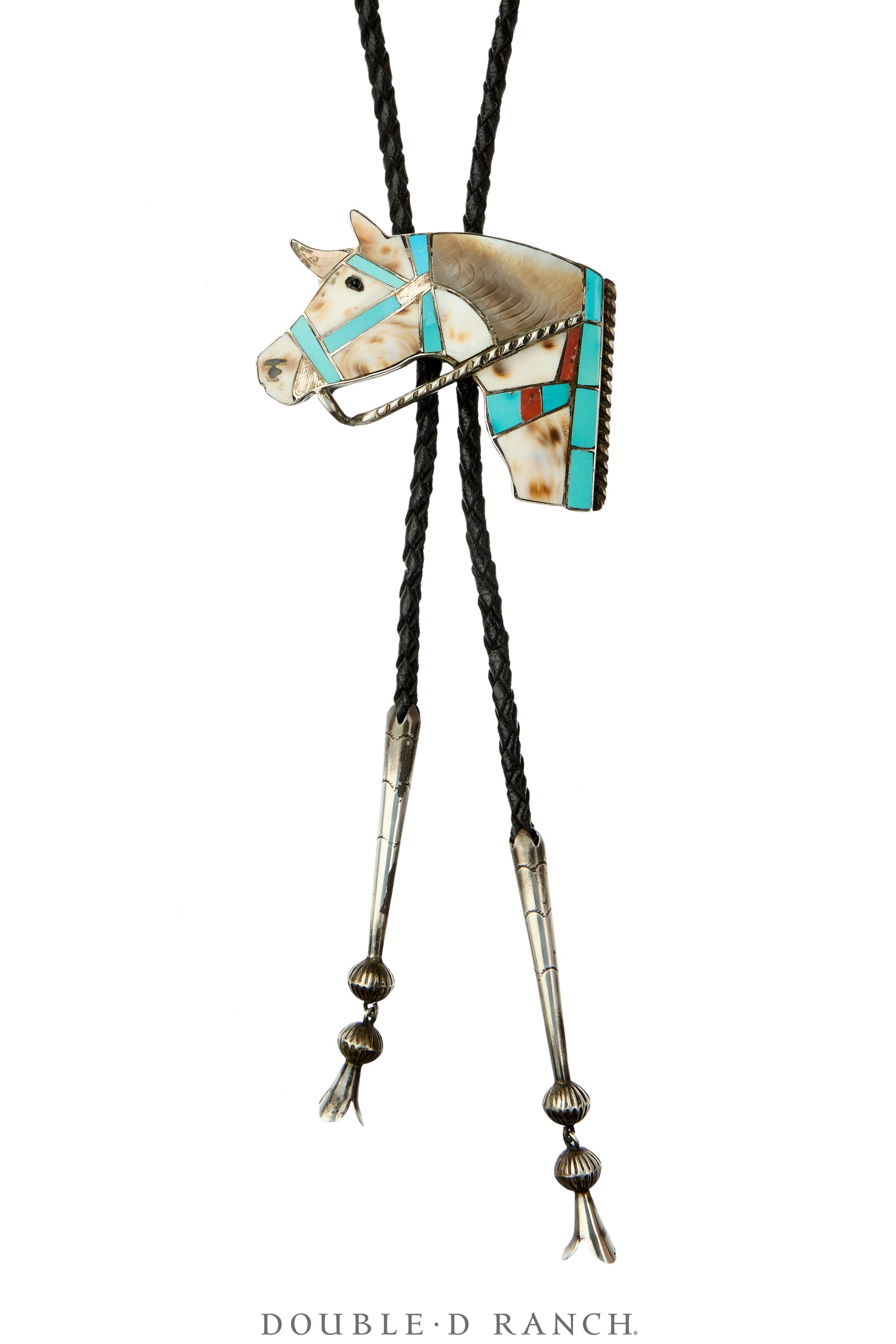 Bolo, Inlay, Horse Profile, Appaloosa, Zuni, Vintage, 3884