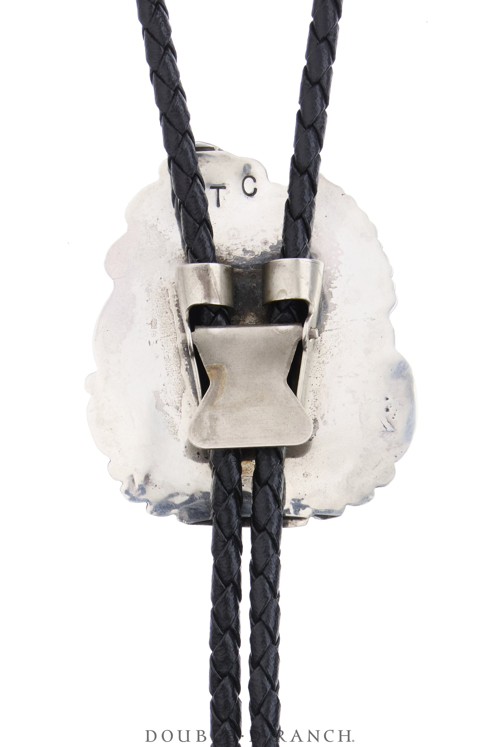 Bolo, Natural Stone, Turquoise, Leaf Appliqué, Hallmark, Vintage, 3945