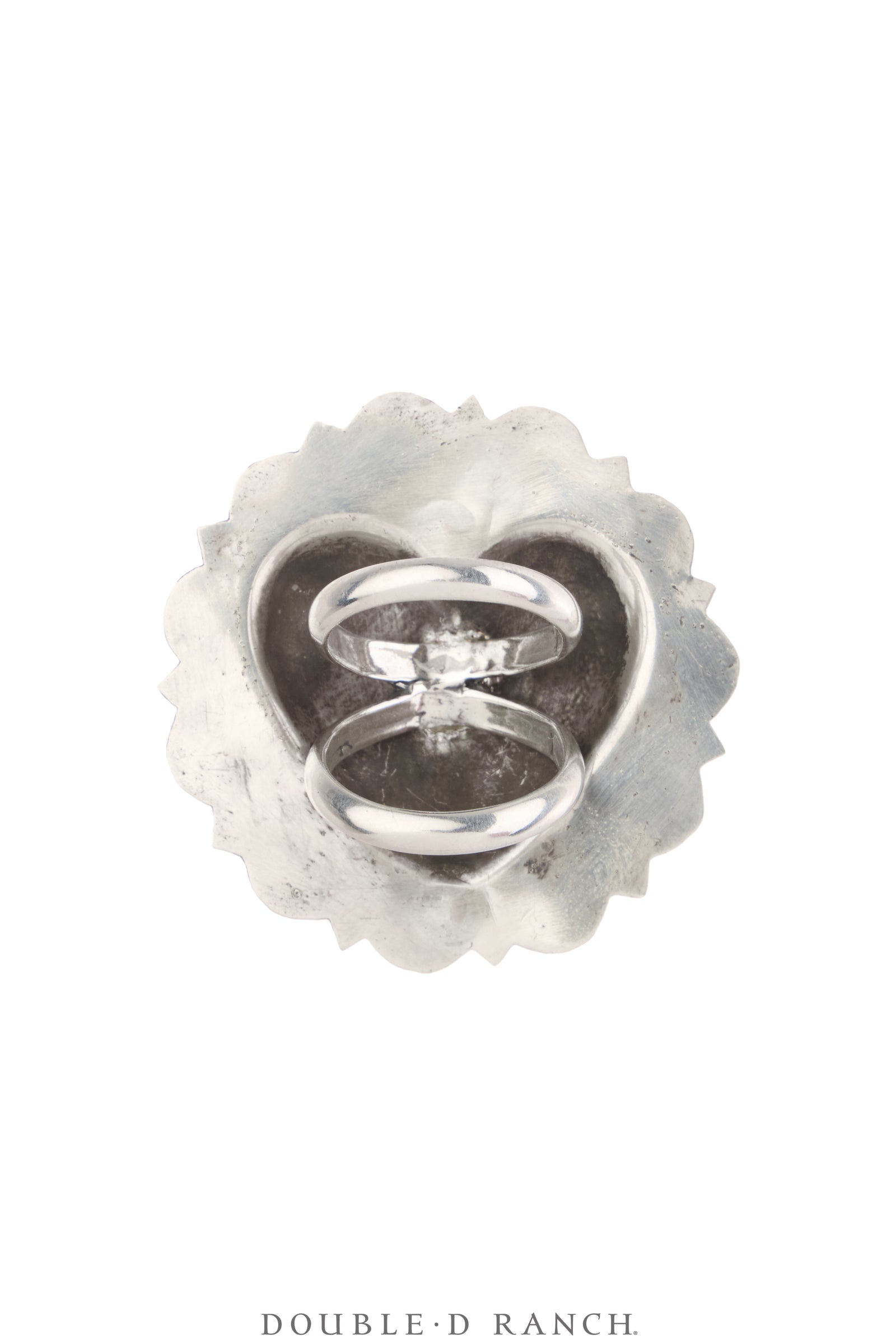 Scarfslide, Concho, Sterling Silver, Heart, Elmer Miller Maker, Vintage, 1259