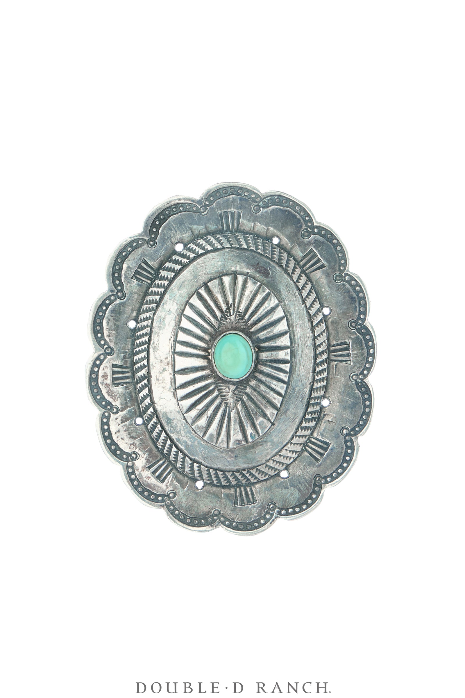 Scarfslide, Repurposed, Concho, Turquoise, Vintage, 1264
