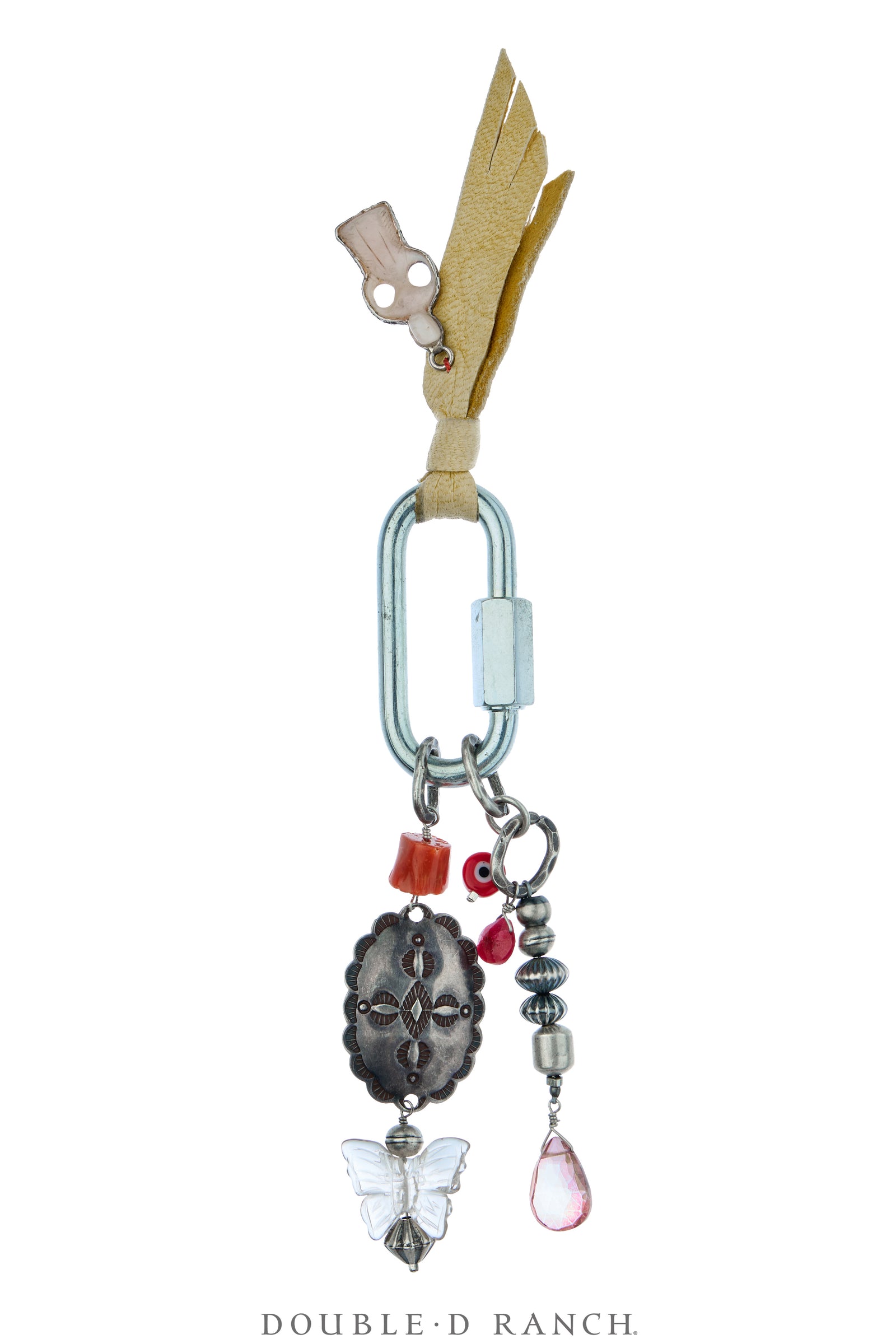 Charm, Bag Bauble, Mixed Stones, Repurposed, Artisan, Contemporary, 1272