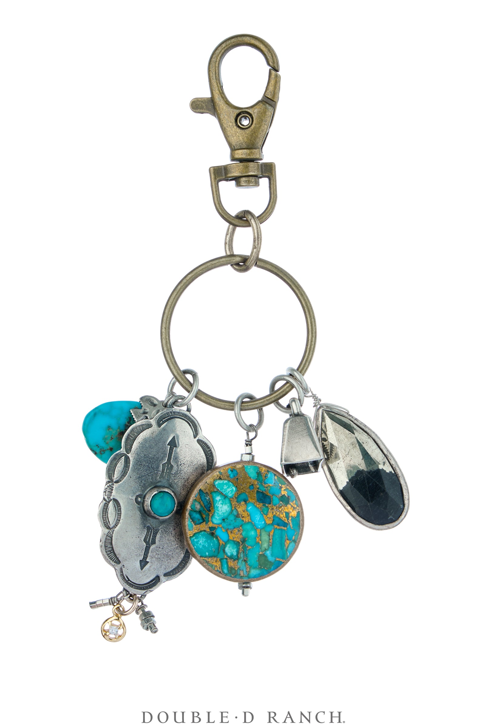 Charm, Bag Bauble, Turquoise, Repurposed, Artisan, Contemporary, 1274