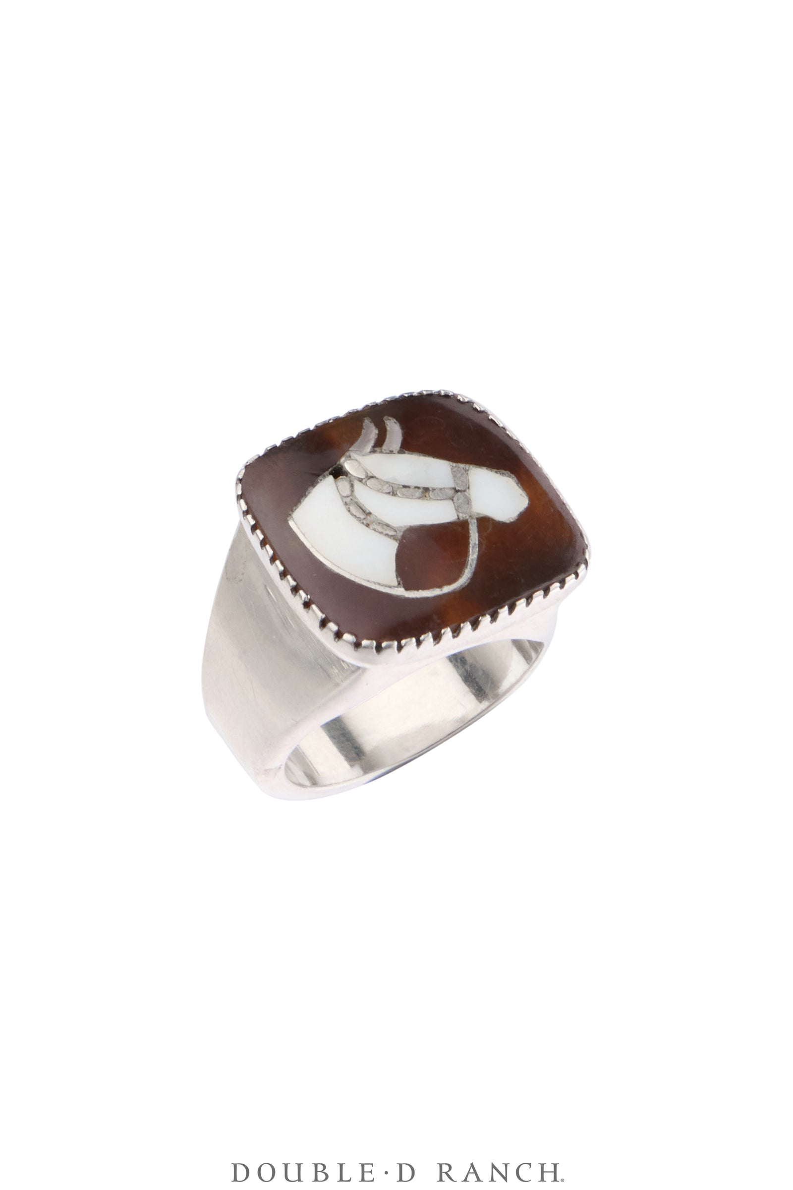 Ring, Inlay, Horse Profile, Simplicio Family, Upcycled, Vintage, 1897
