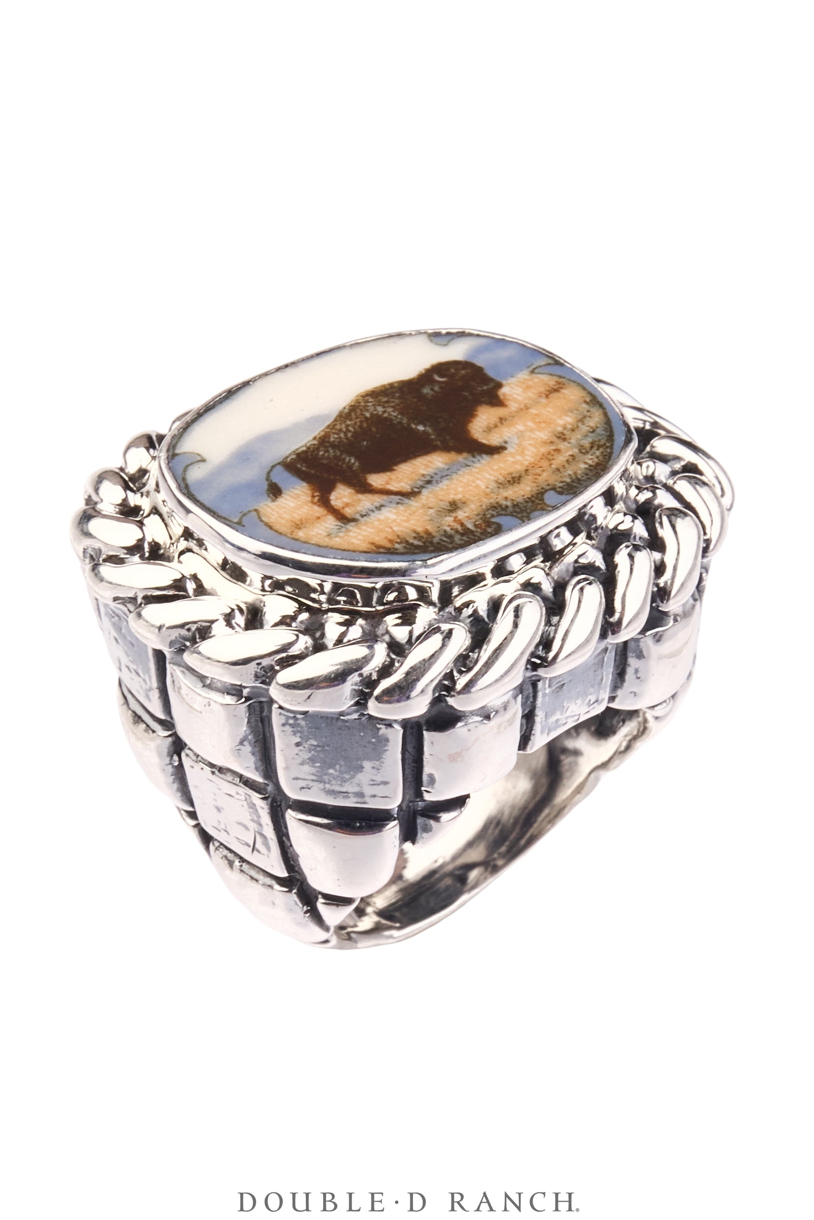 Ring, Dian Malouf, Statement, Railroad China, Buffalo, Hallmark, Contemporary, 1934B