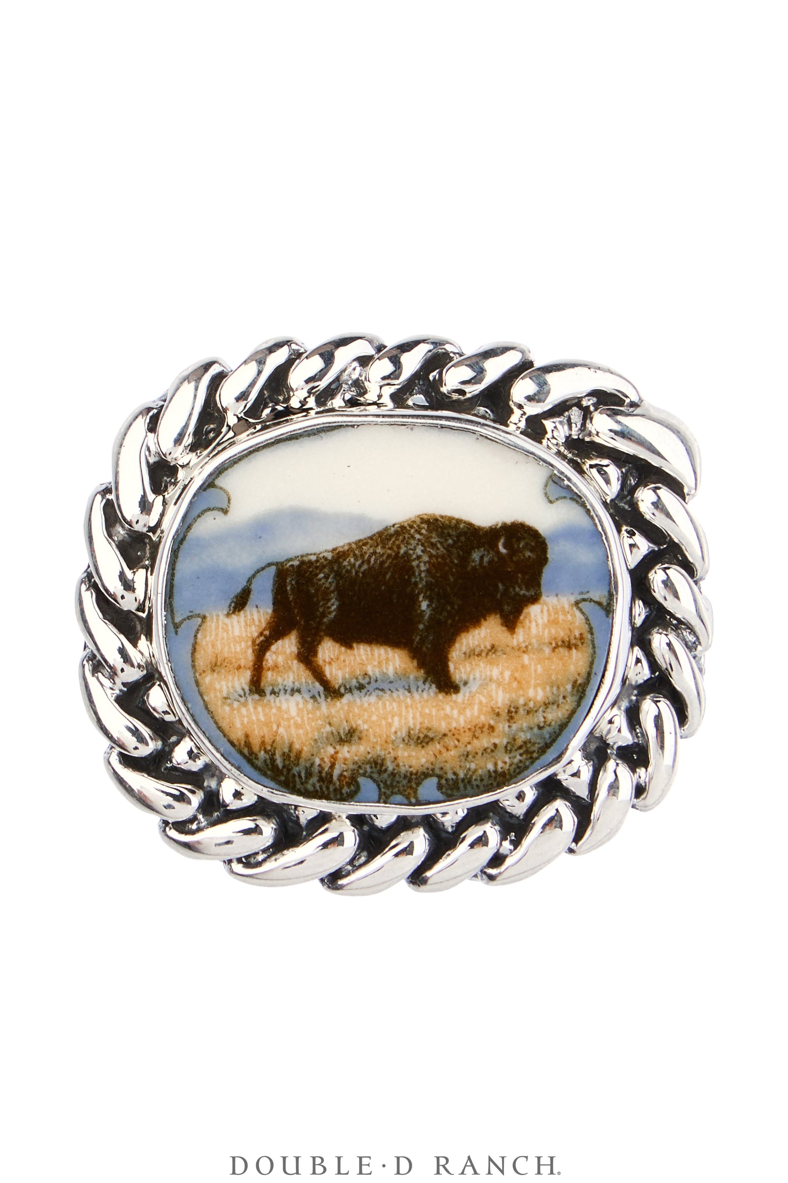 Ring, Dian Malouf, Statement, Railroad China, Buffalo, Hallmark, Contemporary, 1934B