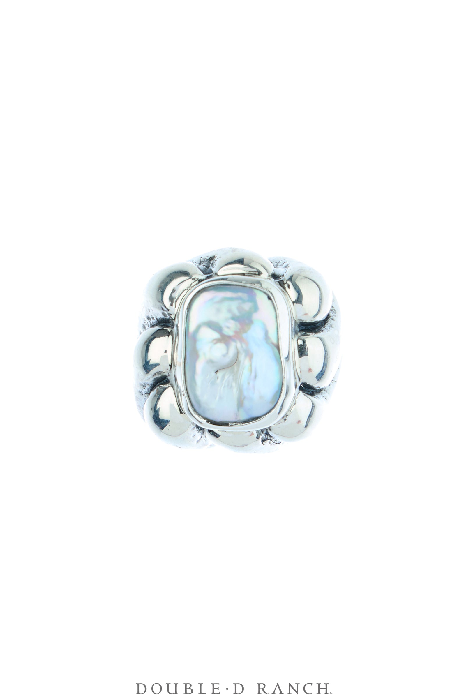 Ring, Dian Malouf, Mother of Pearl, Sterling Silver, Contemporary, 1971