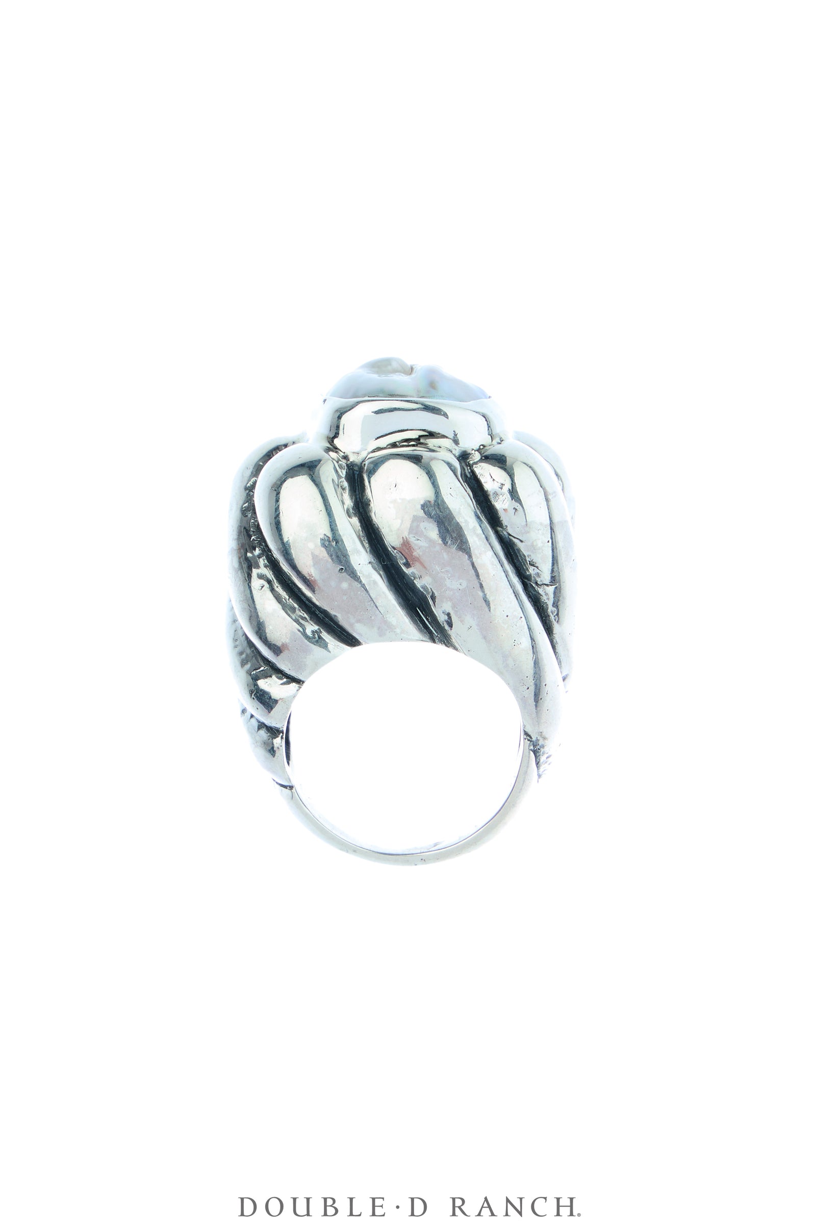 Ring, Dian Malouf, Mother of Pearl, Sterling Silver, Contemporary, 1971
