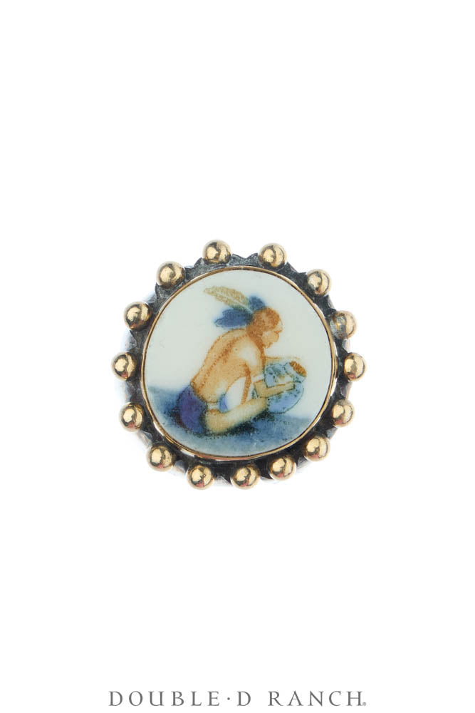 Ring, Dian Malouf, Statement, Sterling Silver, Gold, Contemporary,1974