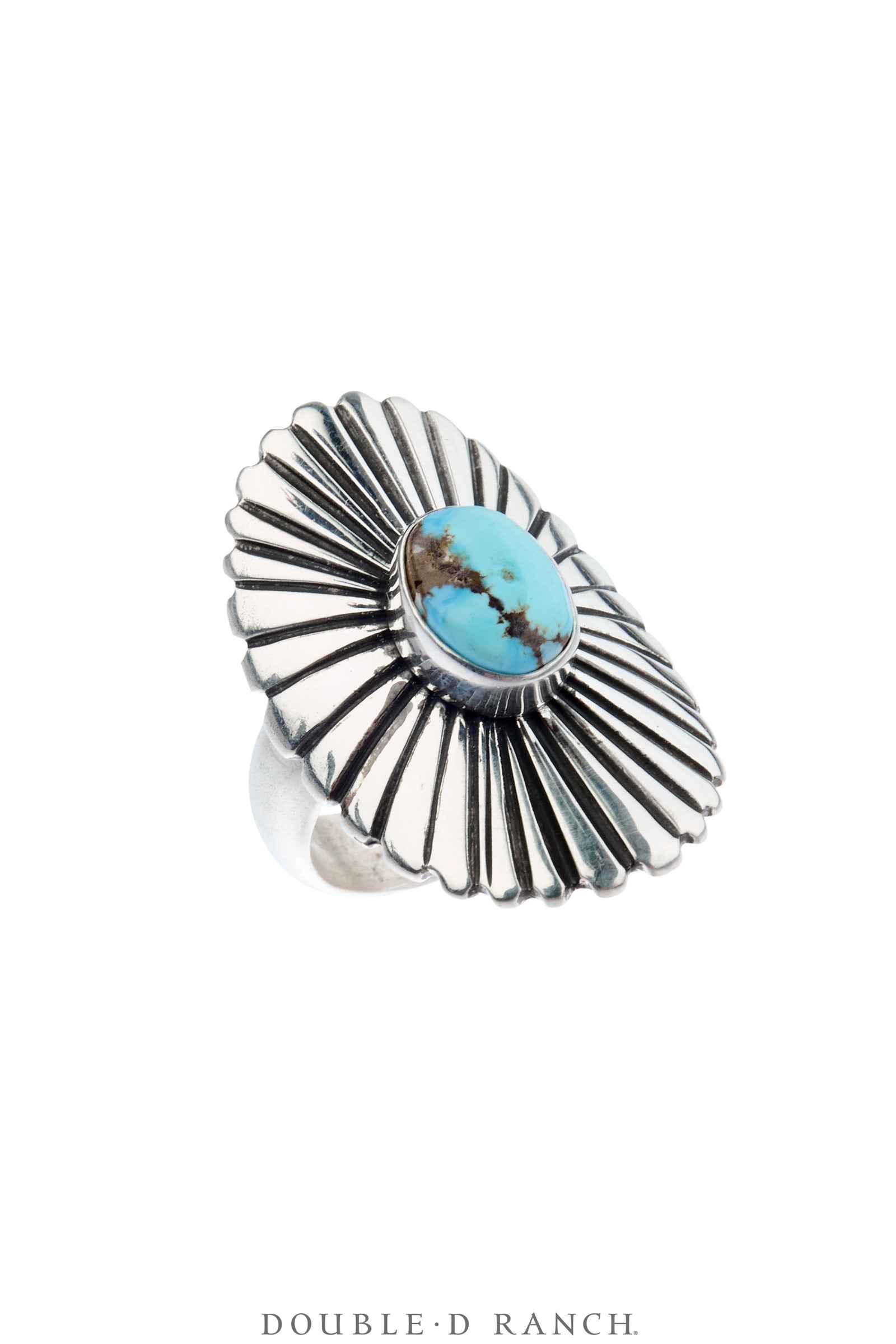 Ring, Shield, Golden Hills, Turquoise, Contemporary, 1985B