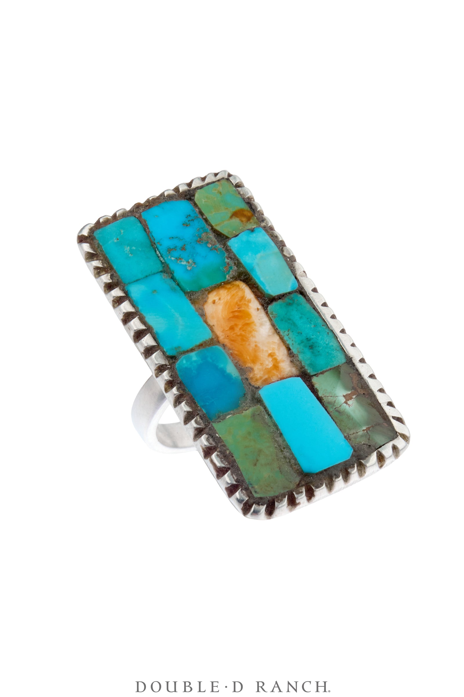 Ring, Inlay, Turquoise & Spiny Oyster, Charlie Favour, Contemporary, 2003