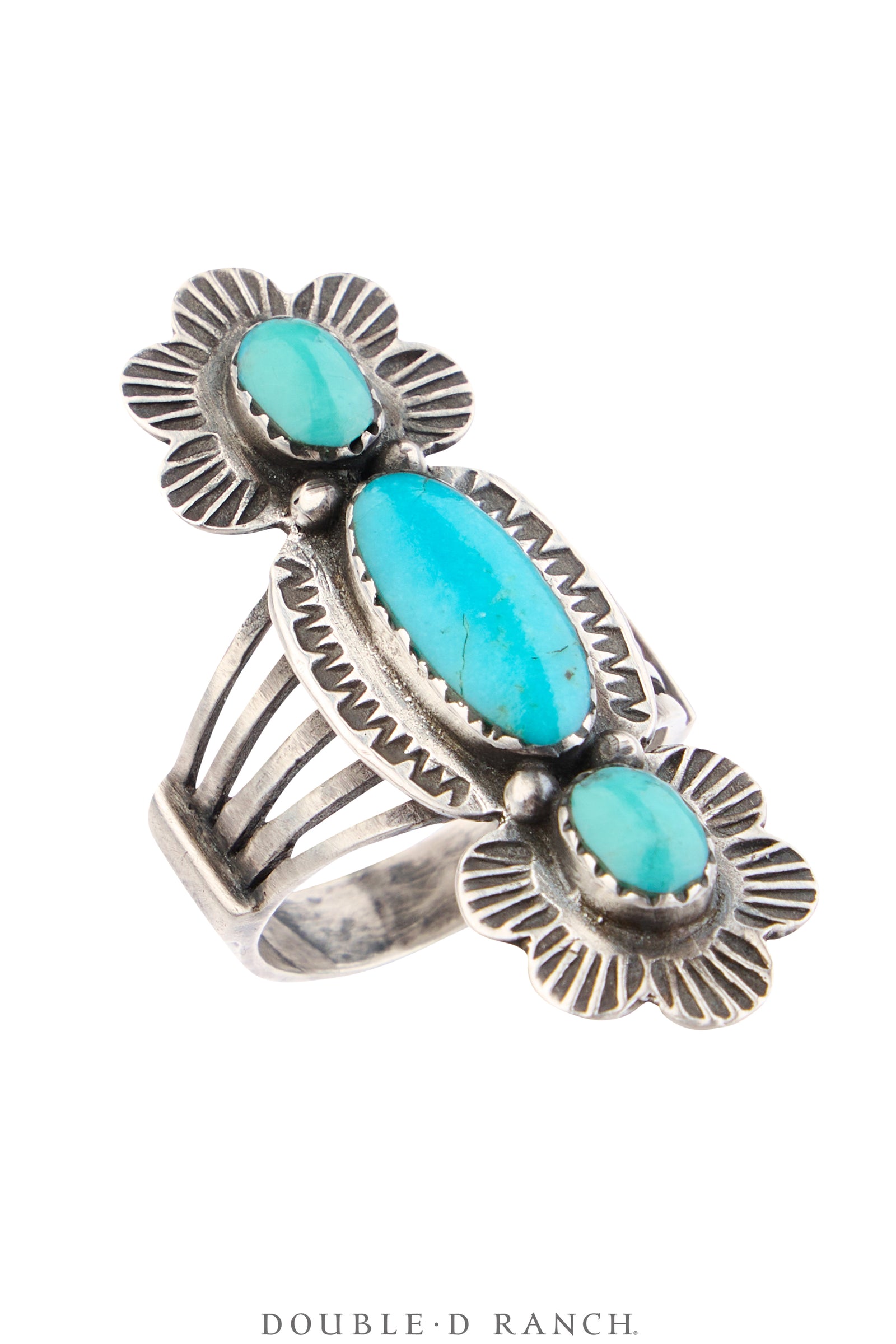 Ring, Fred Harvey Railroad Era, Turquoise, Hallmark, Vintage ‘40s, 2023