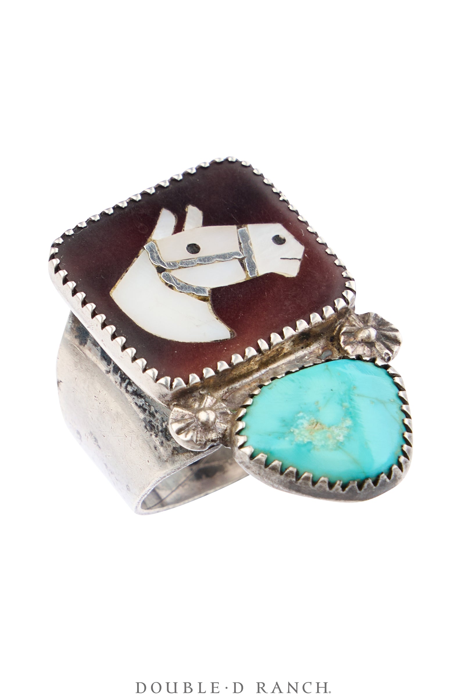 Ring, Inlay, Horse Profile, Turquoise, Simplicio, Vintage ‘70s, 2025