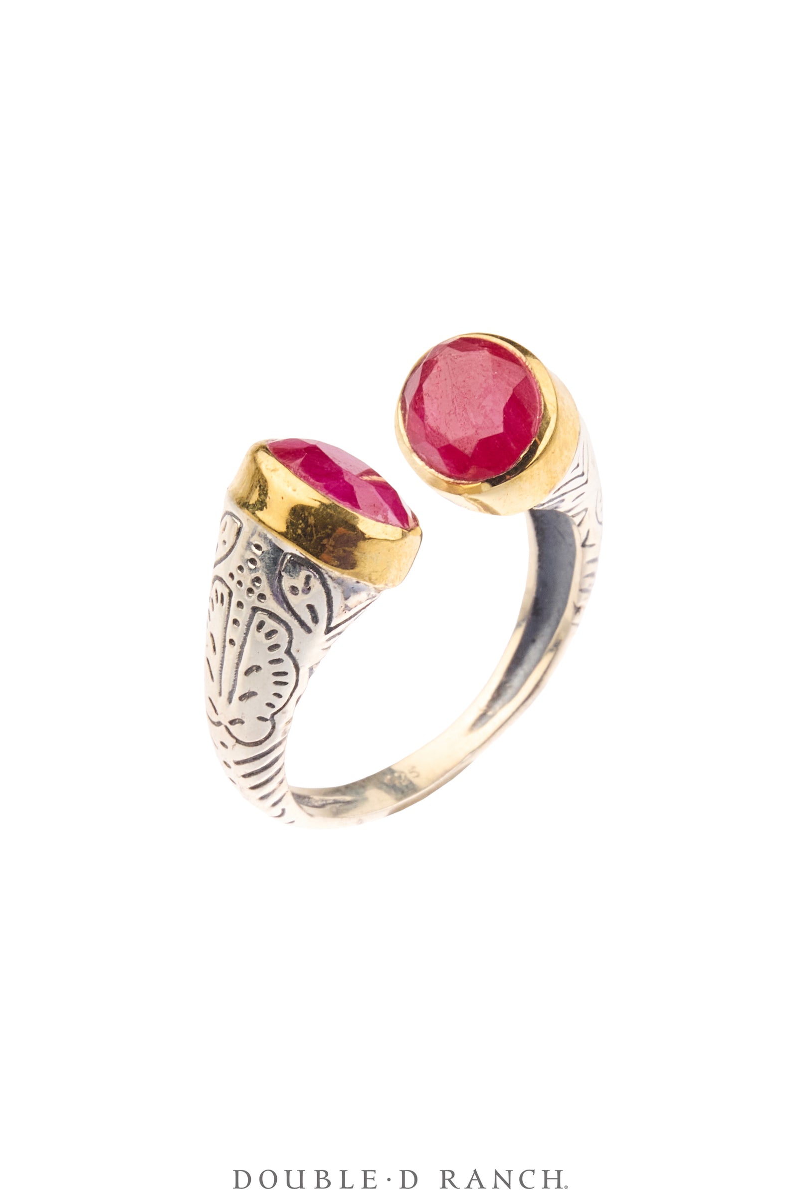 Ring, Faceted Jewel, Double Stone Wrap, Carnelian, Contemporary, 2032D