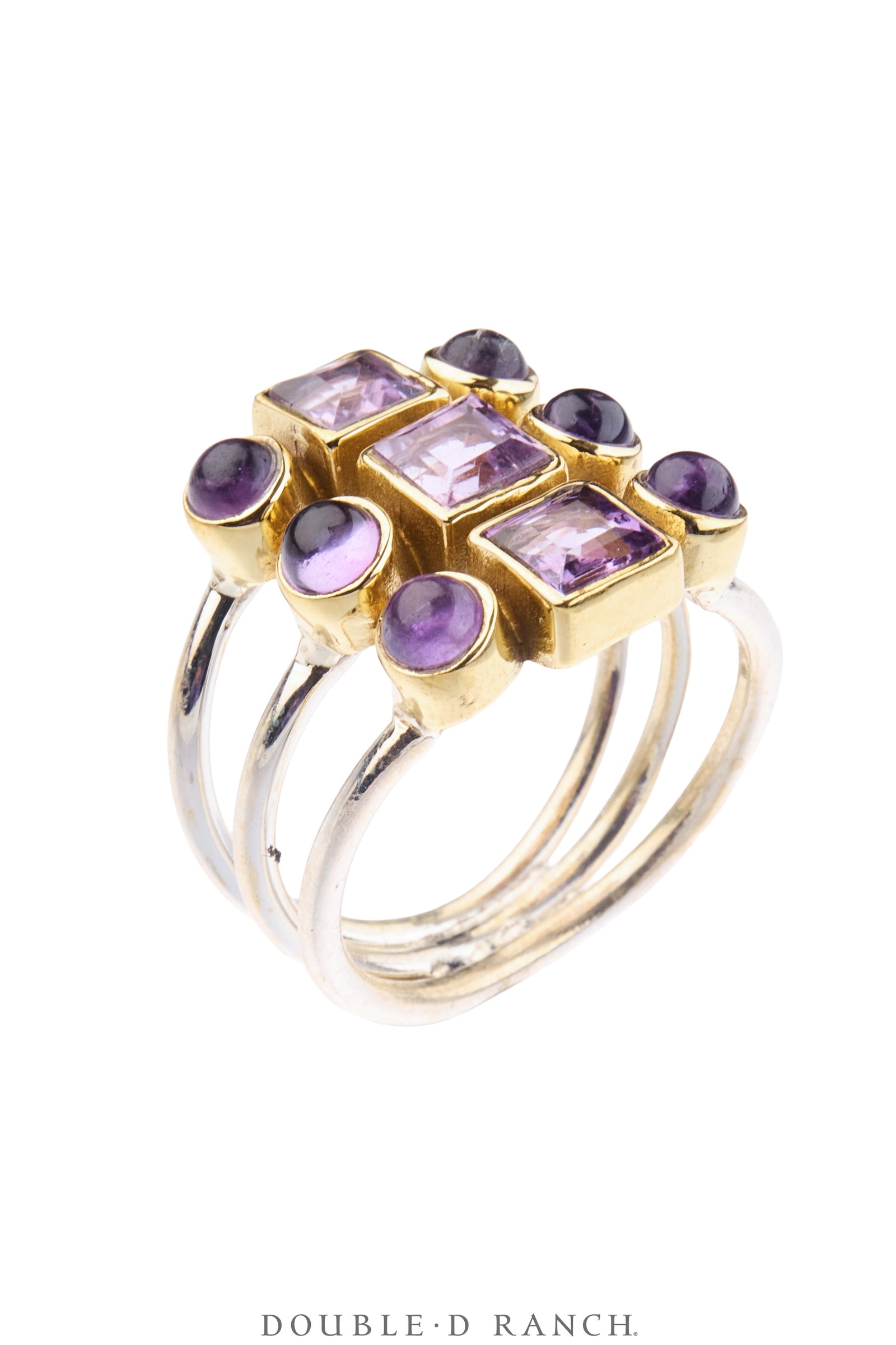 Ring, Faceted Jewel, Shield, Amethyst, Contemporary, 2034F