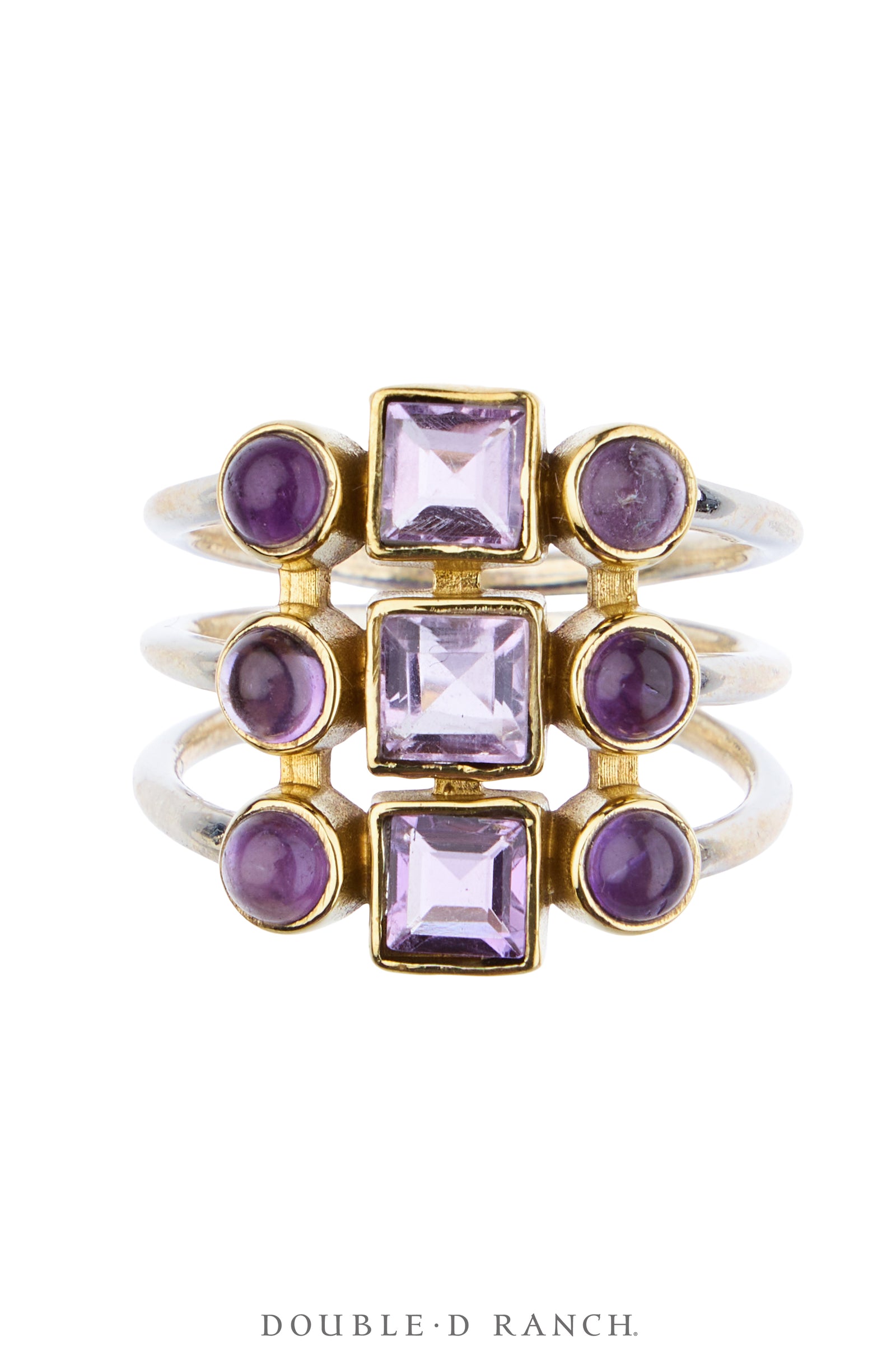 Ring, Faceted Jewel, Shield, Amethyst, Contemporary, 2034F