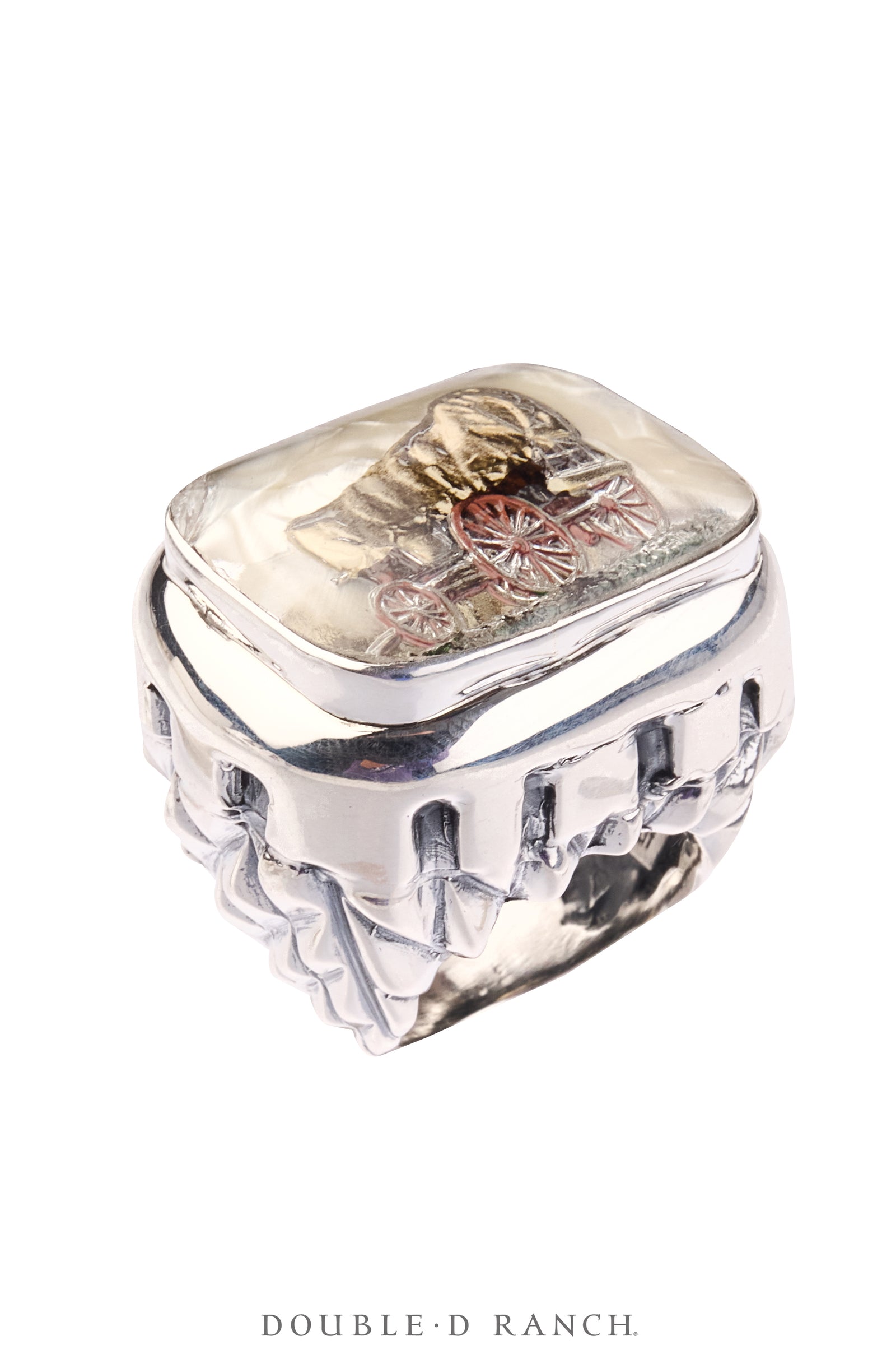 Ring, Dian Malouf, Glass Wagon, Sterling Silver, Hallmark, Contemporary, 2074