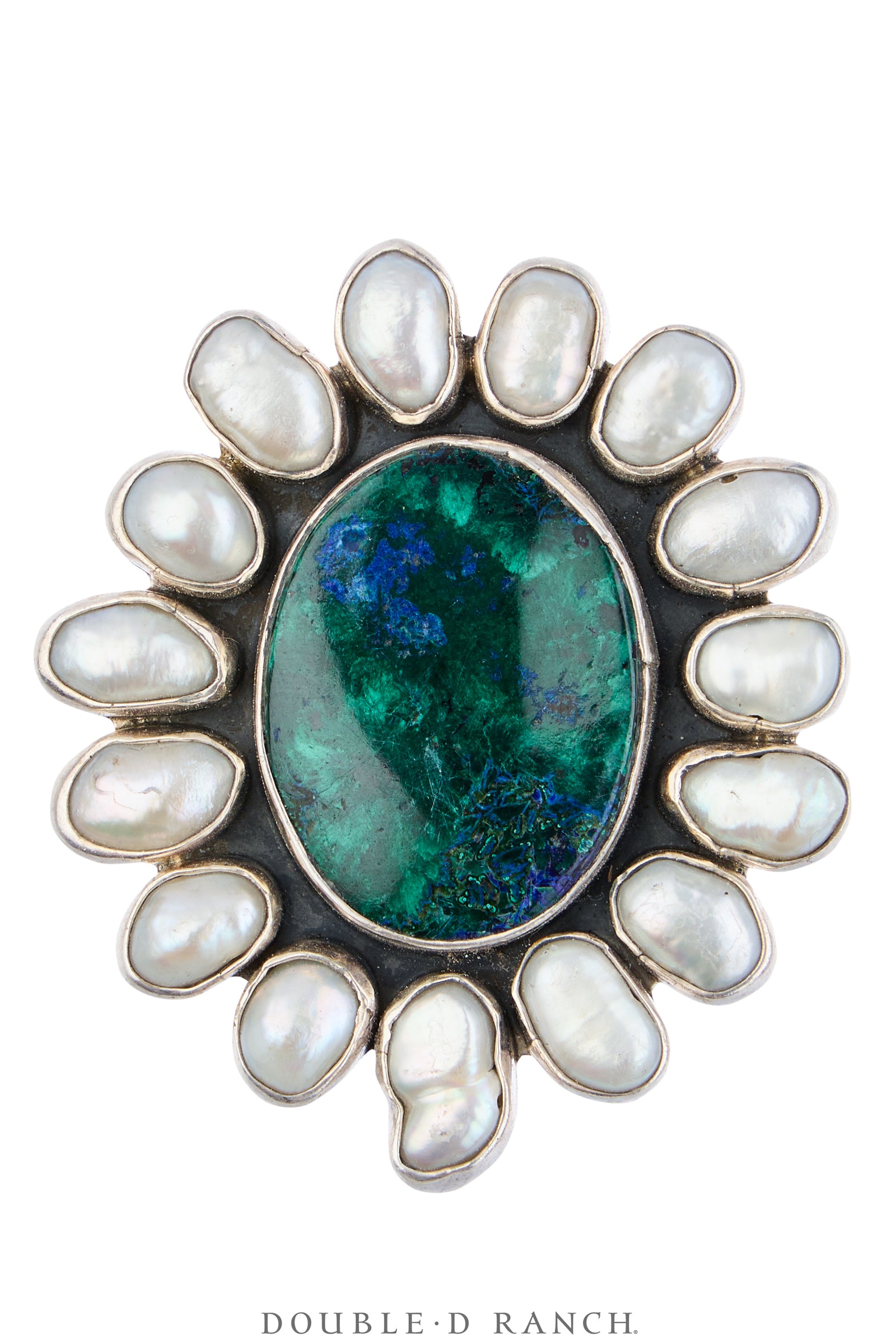 Ring, Federico, Cluster, Azurite, Malachite, Mother of Pearl, Hallmark, Contemporary, 2081