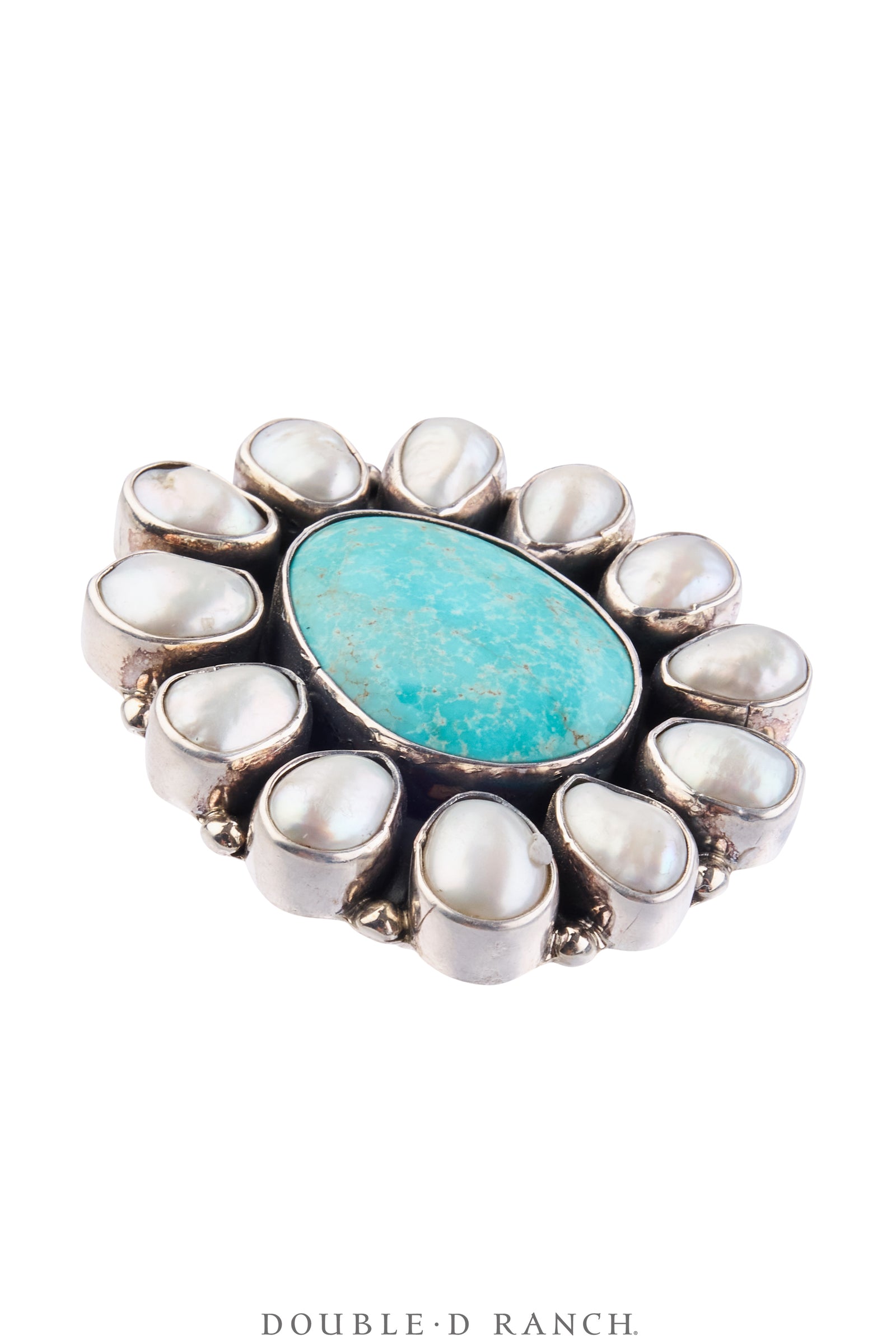Ring, Federico, Cluster, Turquoise, Mother of Pearl, Hallmark, Contemporary, 2082