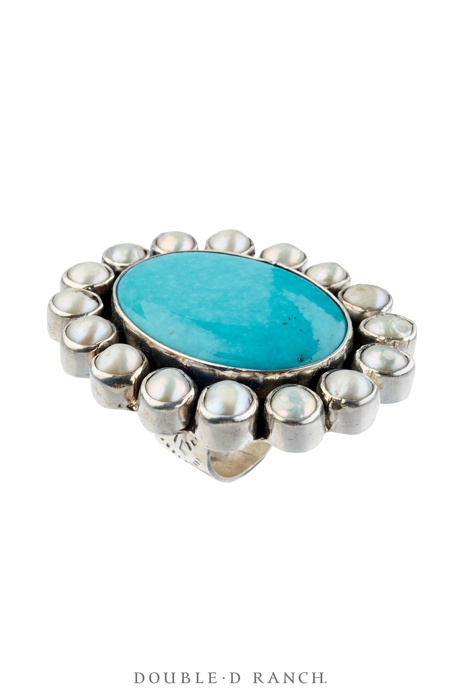 Ring, Federico, Cluster, Turquoise, Mother of Pearl, Hallmark, Contemporary, 2083