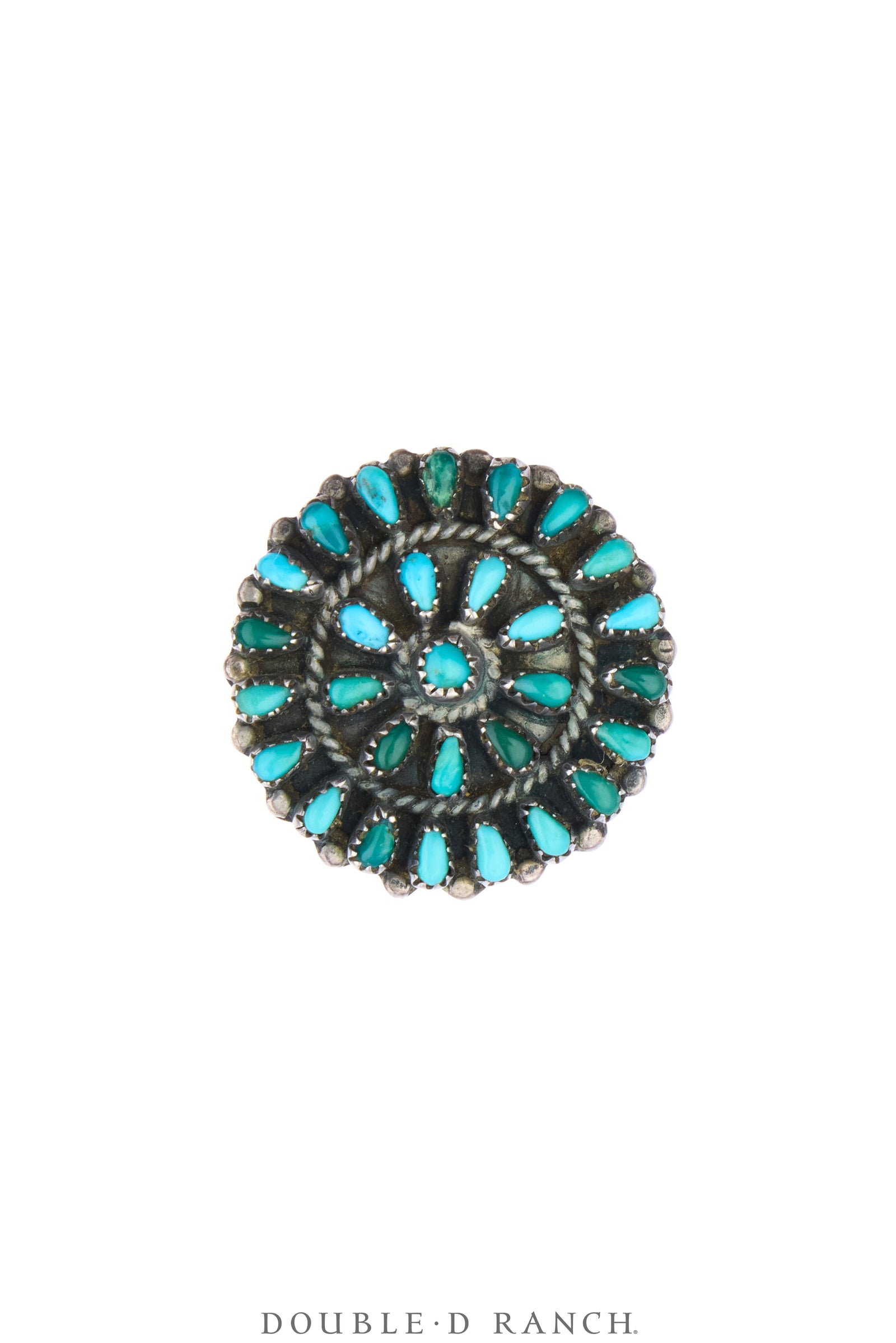 Ring, Cluster, Turquoise, Petite Point, Trader's Code, Old Pawn, Early, 2139