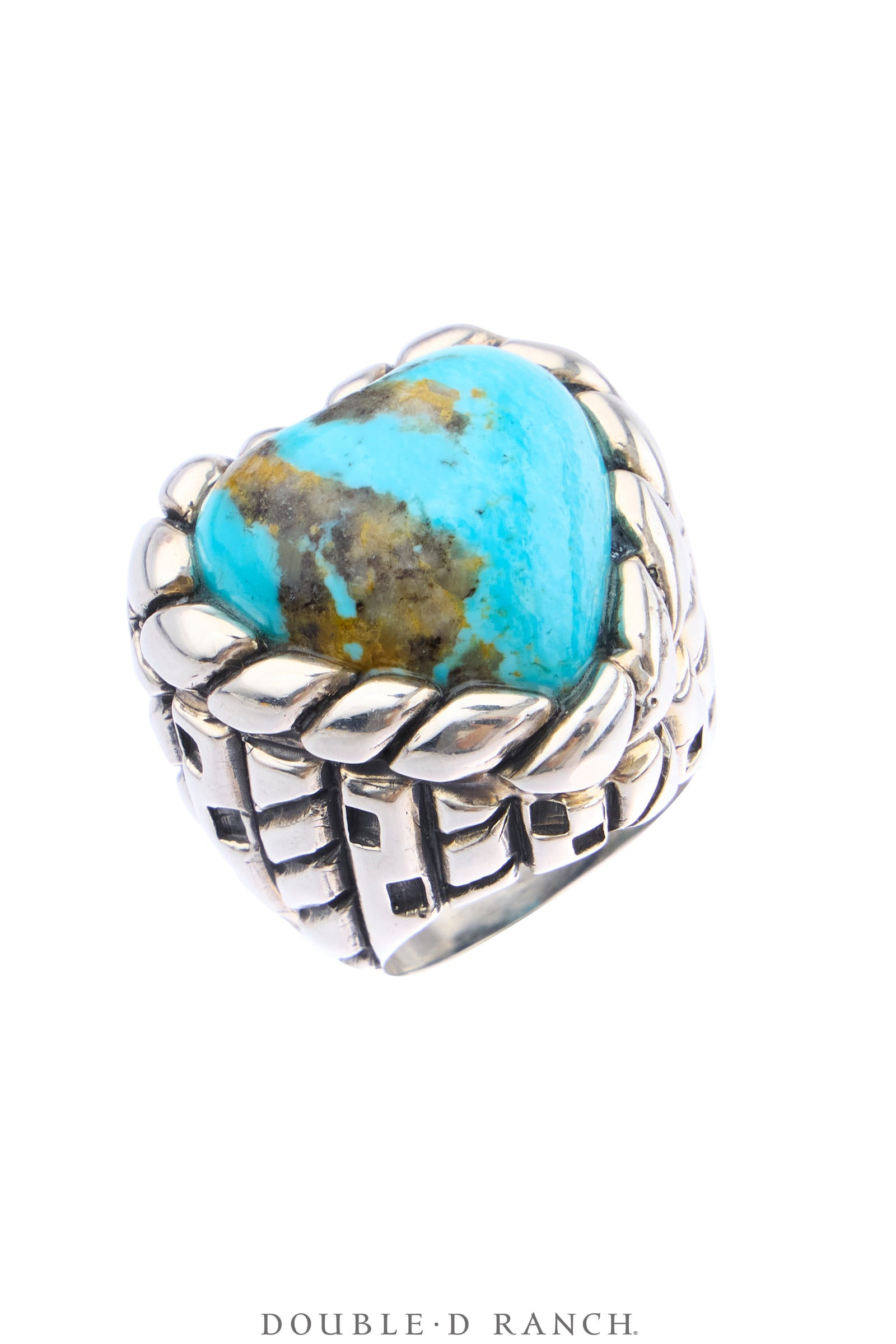 Ring, Dian Malouf, Kingman Turquoise, Sterling Silver, Hallmark, Contemporary, 2142
