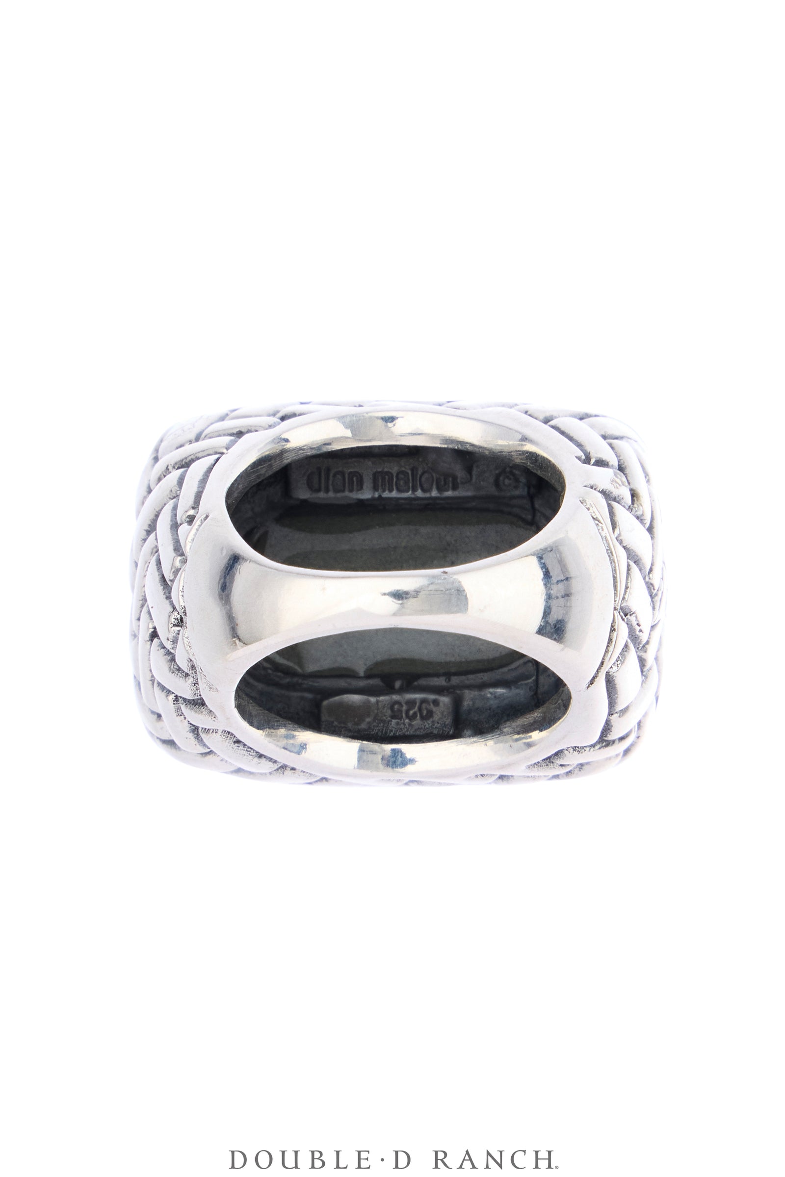 Ring, Dian Malouf, Onyx, Sterling Silver, Hallmark, Contemporary, 2143