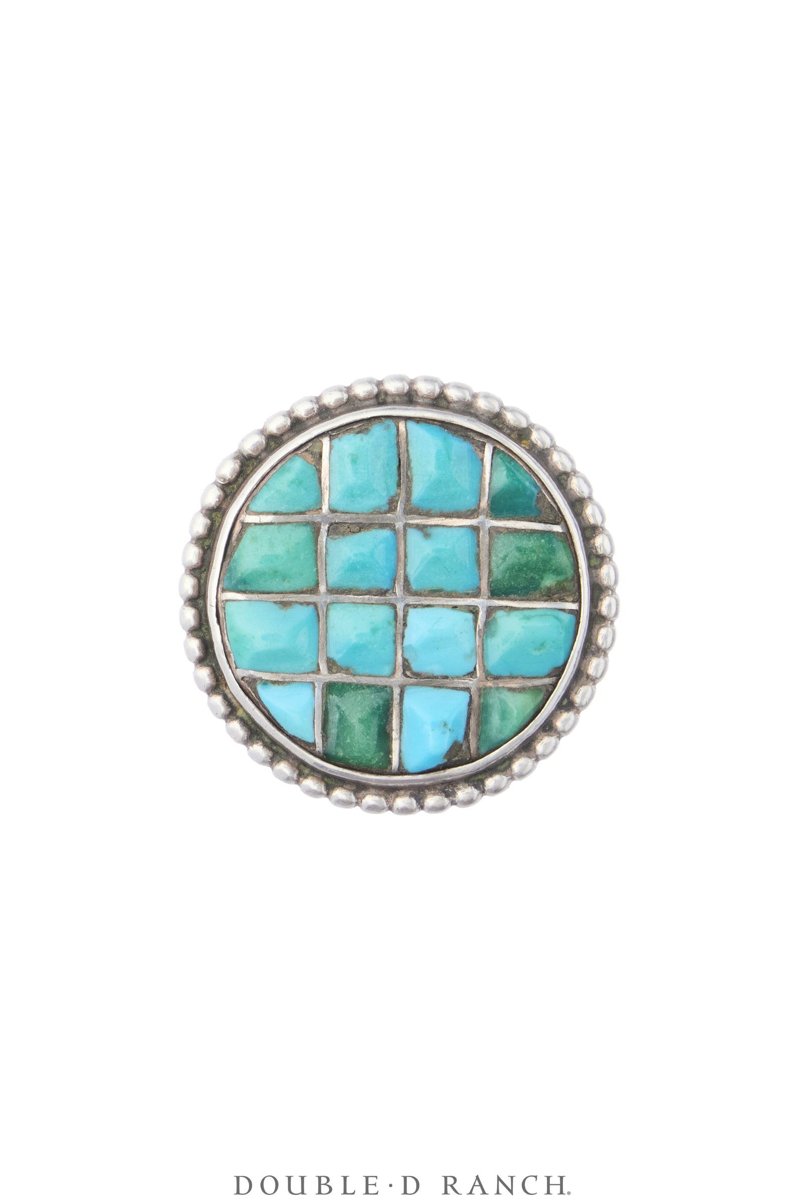 Ring, Inlay, Turquoise, Cobblestone, Sans Hallmark, Vintage, 2149
