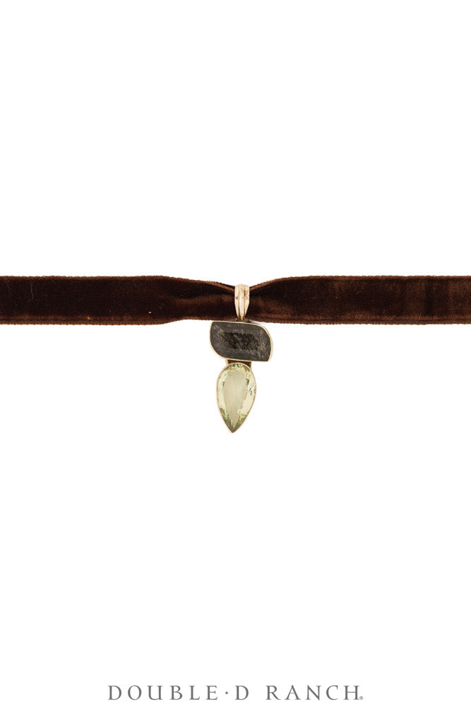 Necklace, Pendant, Margeaux Ribbon With Semi-Precious Stones, Hallmark, Contemporary, 3995N