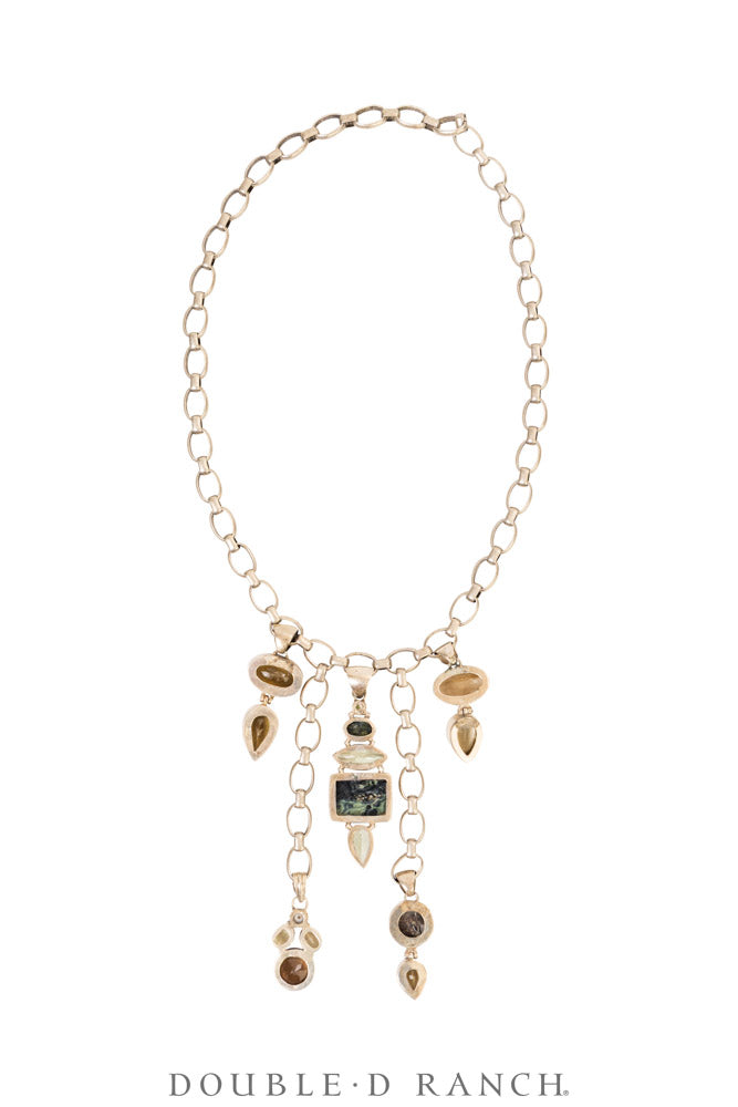 Necklace, MB, Statement, Faceted Semi-Precious Stones, Contemporary, 3994
