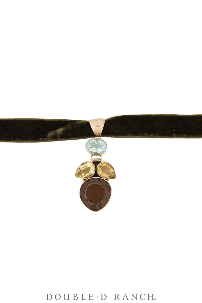 Necklace, Pendant, Margeaux Ribbon With Semi-Precious Stones, Hallmark, Contemporary, 3995A
