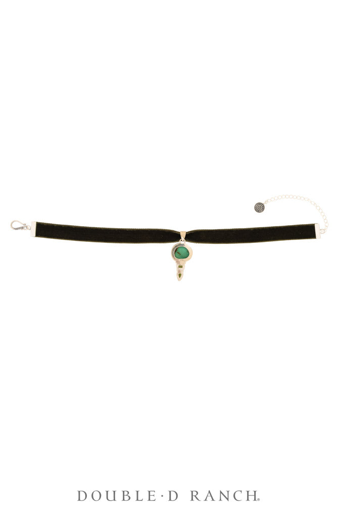 Necklace, Pendant, Margeaux Ribbon With Turquoise & Semi-Precious Stones, Hallmark, Contemporary, 3995H
